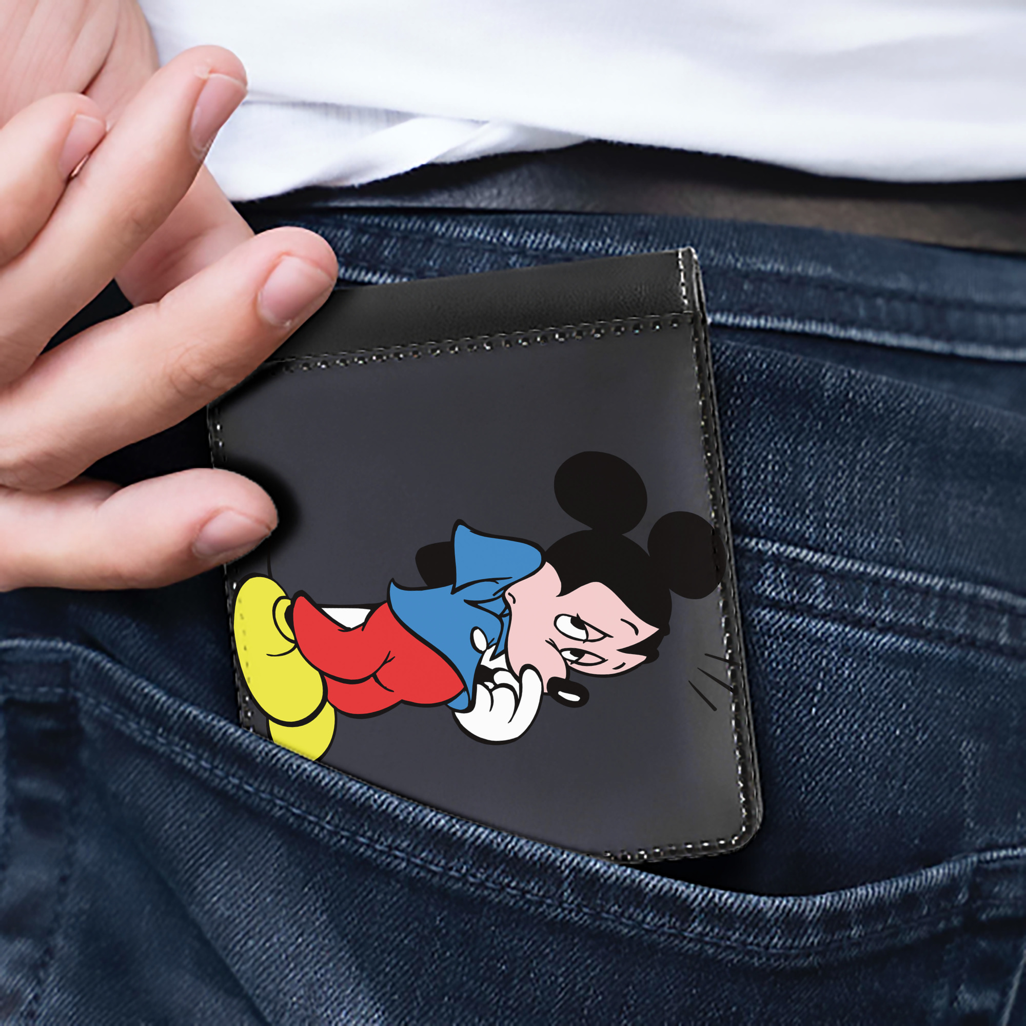 （画像用） ミッキーマウス Mickey Mouse 二つ折り革財布