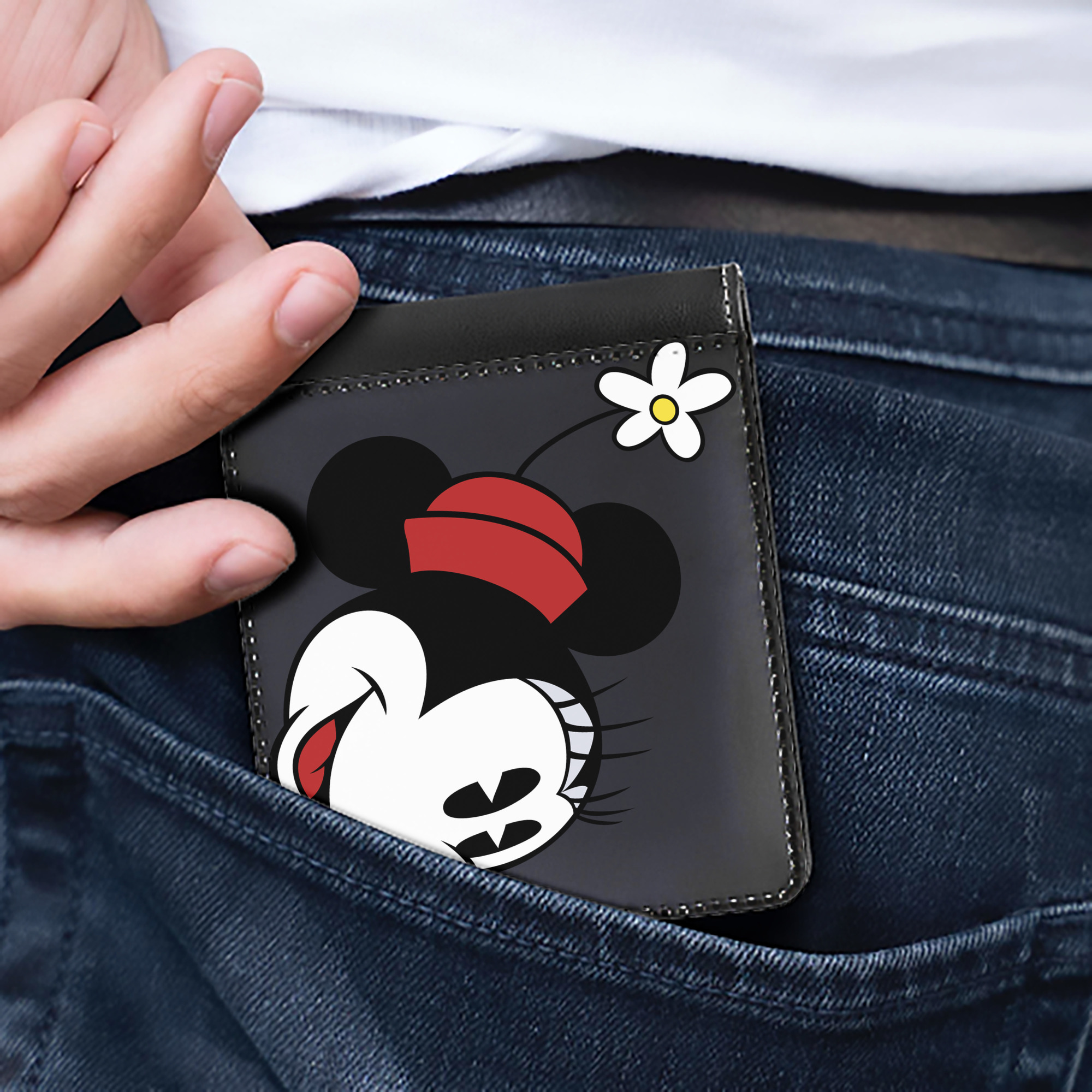 （画像用） ミッキーマウス Mickey Mouse 二つ折り革財布
