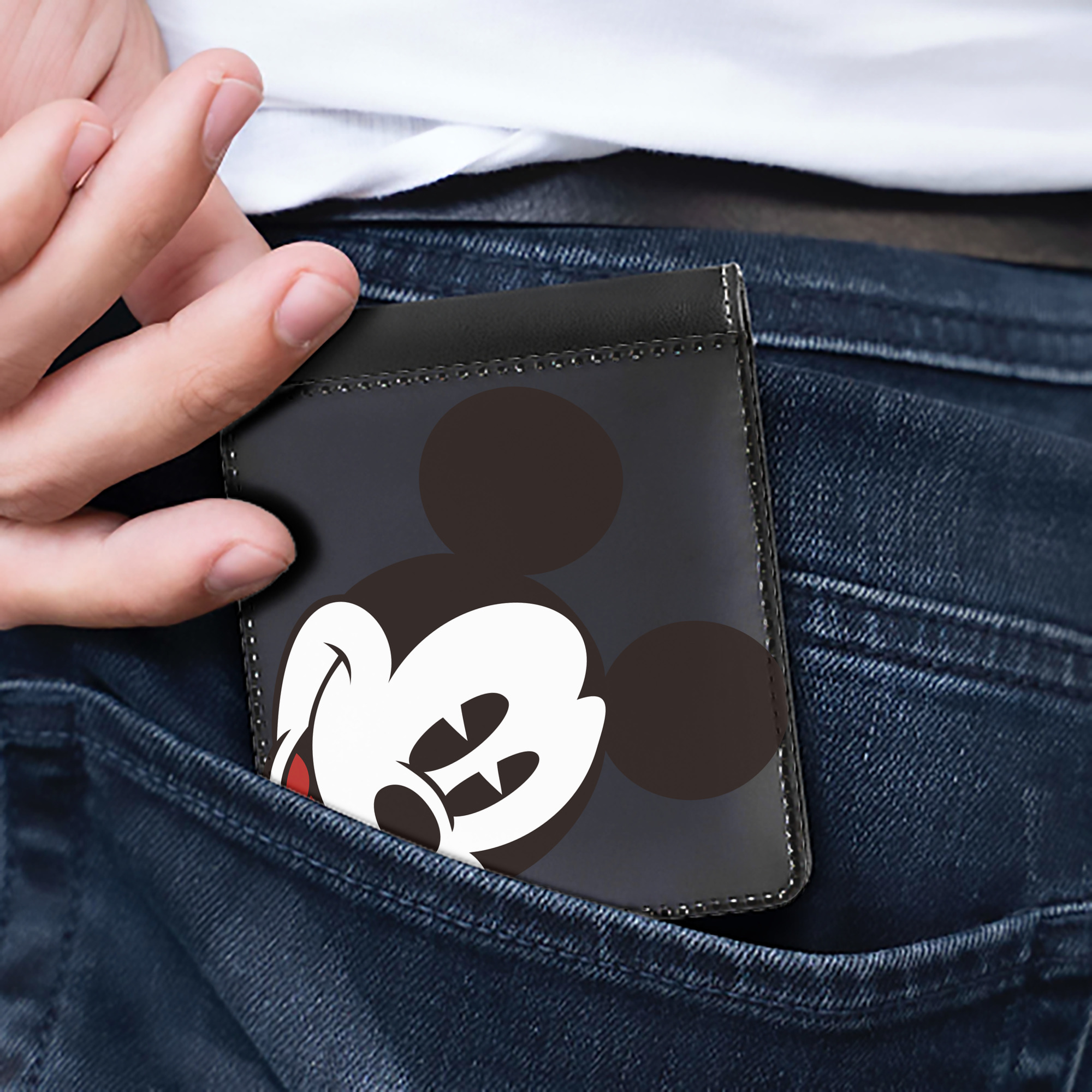 （画像用） ミッキーマウス Mickey Mouse 二つ折り革財布