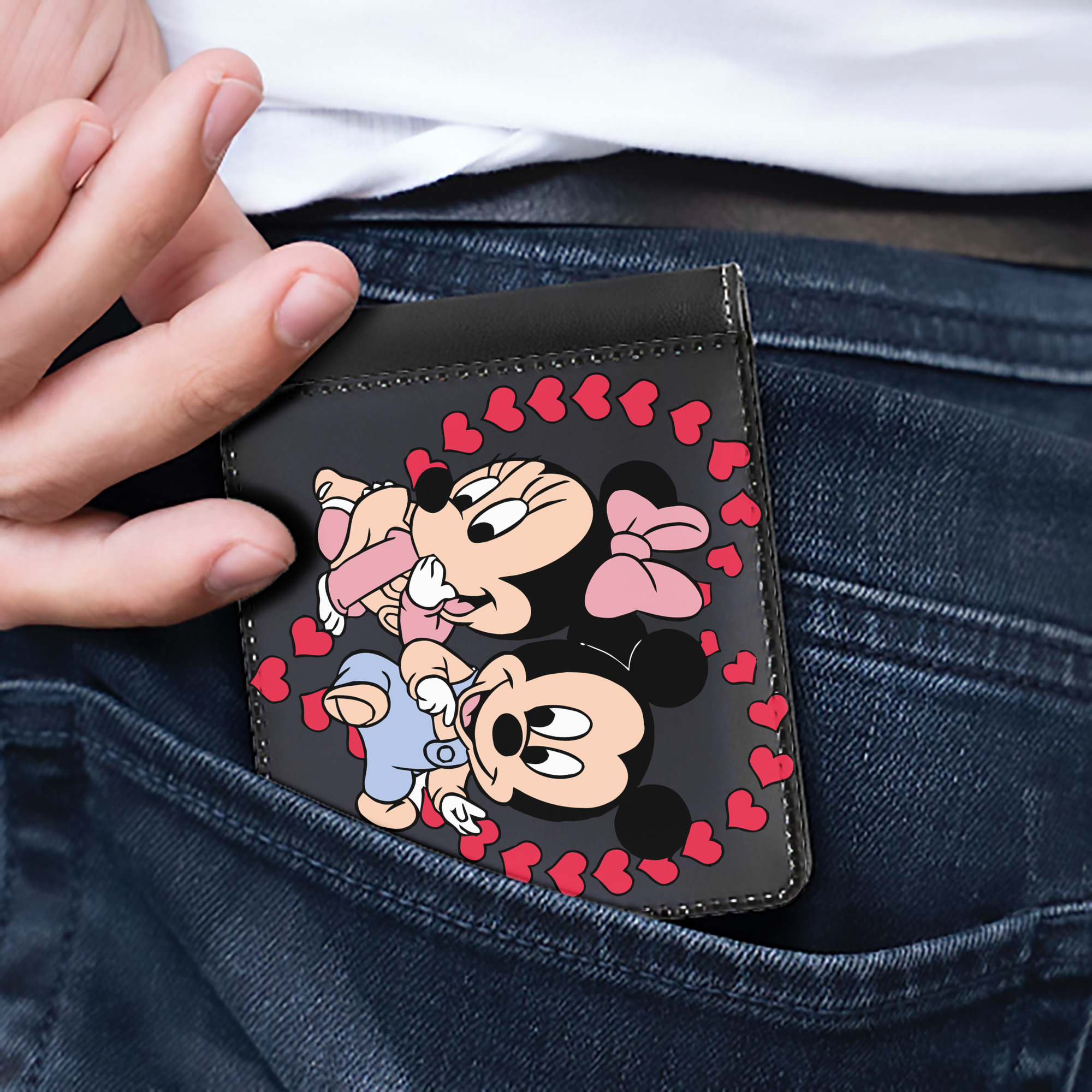 （画像用） ミッキーマウス Mickey Mouse 二つ折り革財布