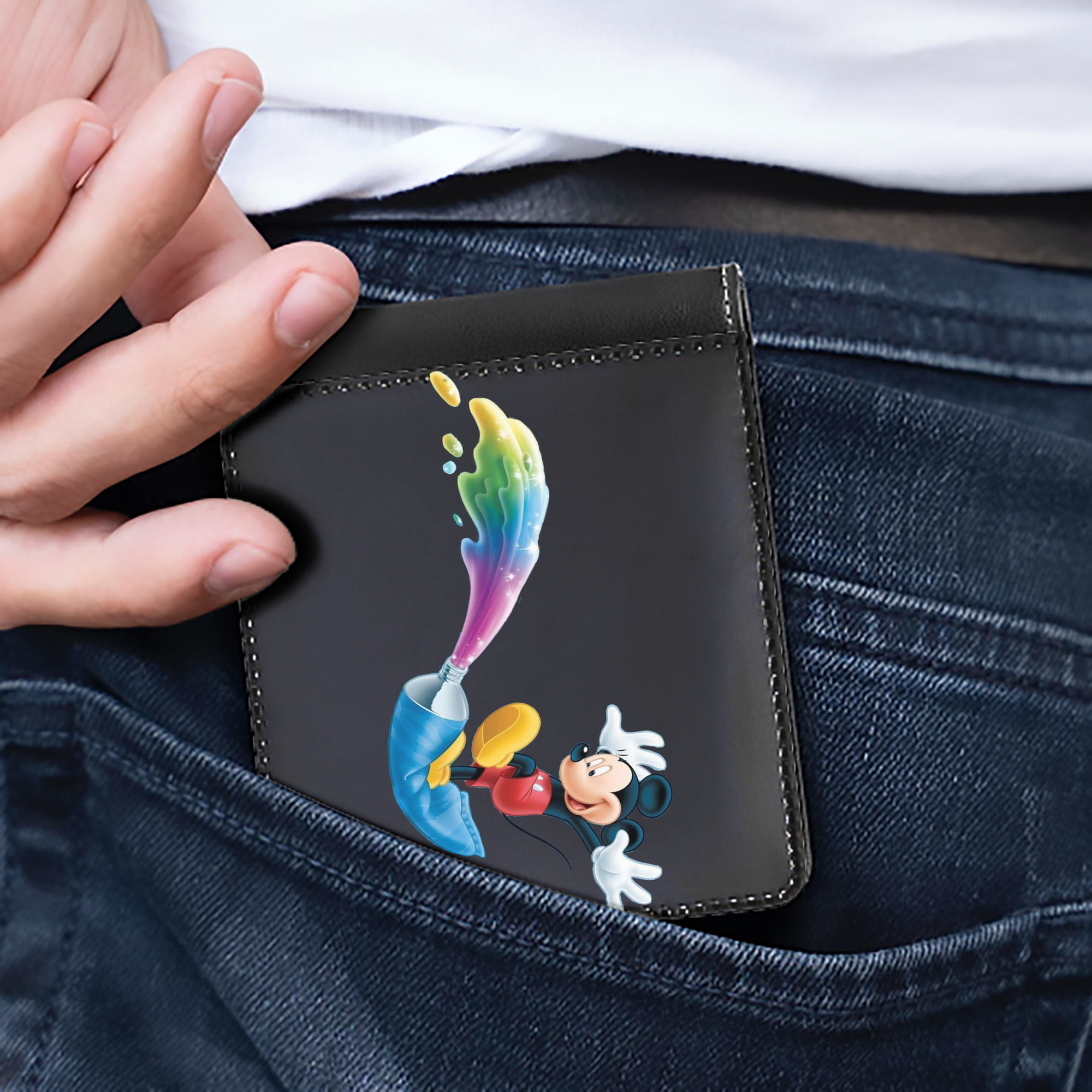 （画像用） ミッキーマウス Mickey Mouse 二つ折り革財布