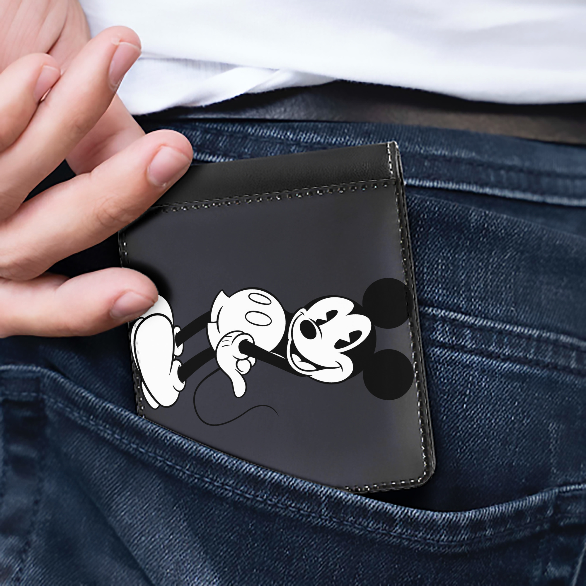 （画像用） ミッキーマウス Mickey Mouse 二つ折り革財布