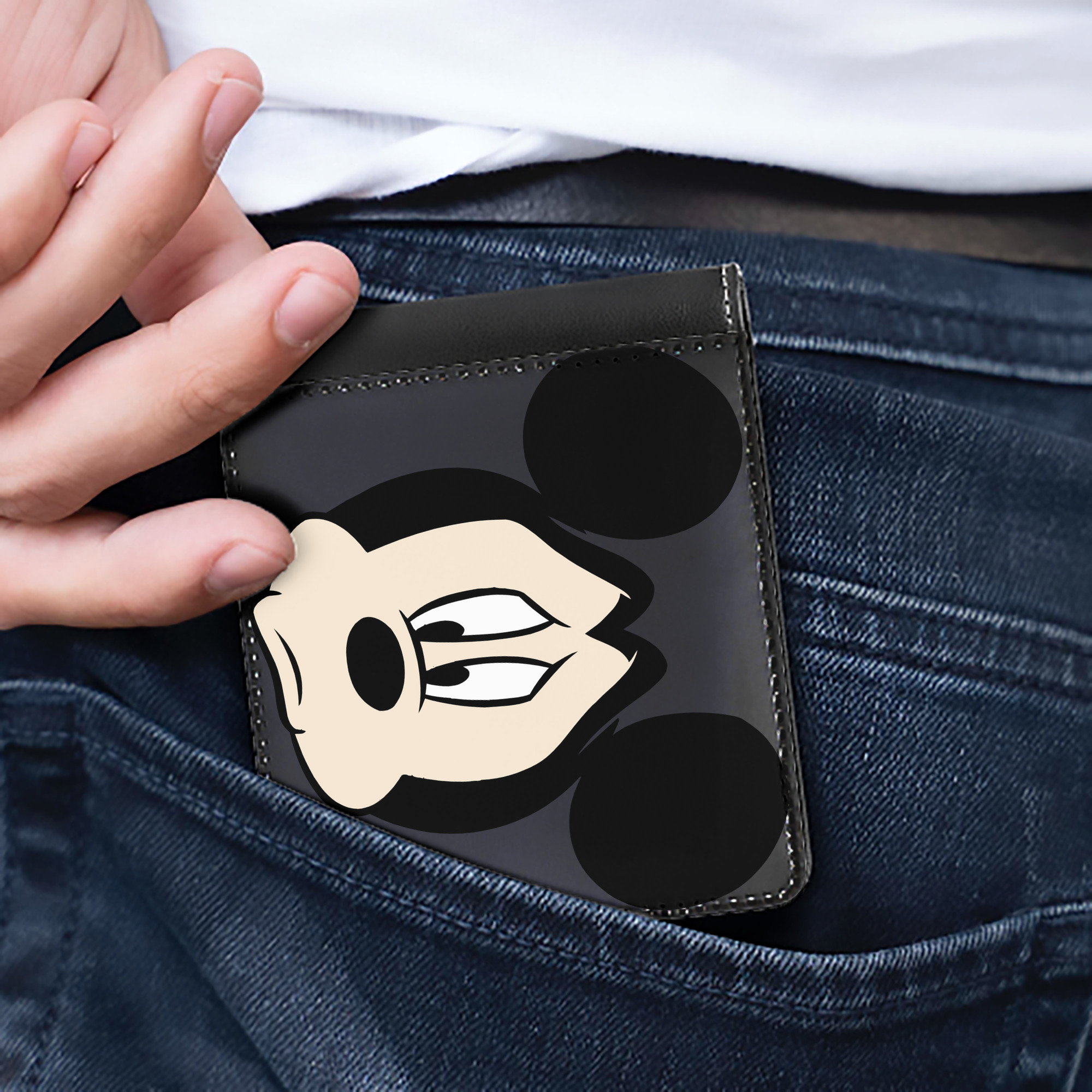 （画像用） ミッキーマウス Mickey Mouse 二つ折り革財布