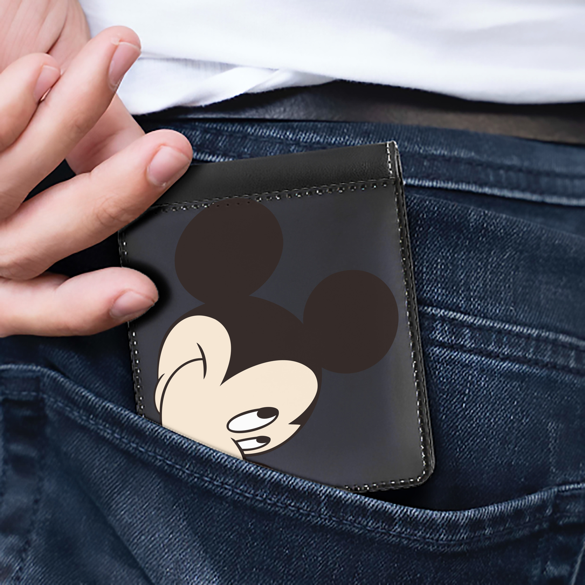 （画像用） ミッキーマウス Mickey Mouse 二つ折り革財布