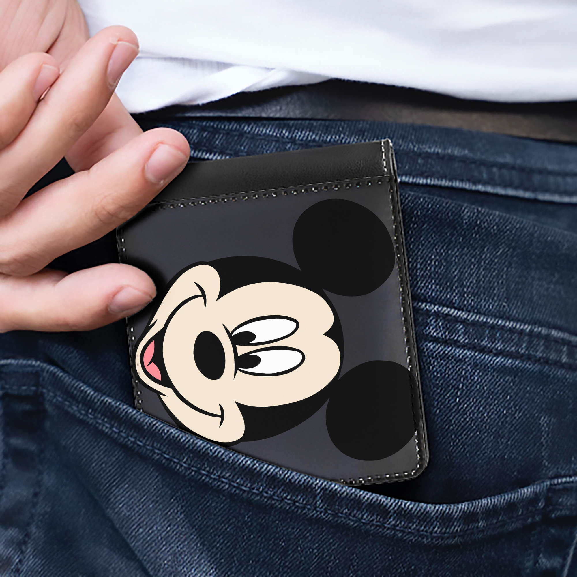 （画像用） ミッキーマウス Mickey Mouse 二つ折り革財布