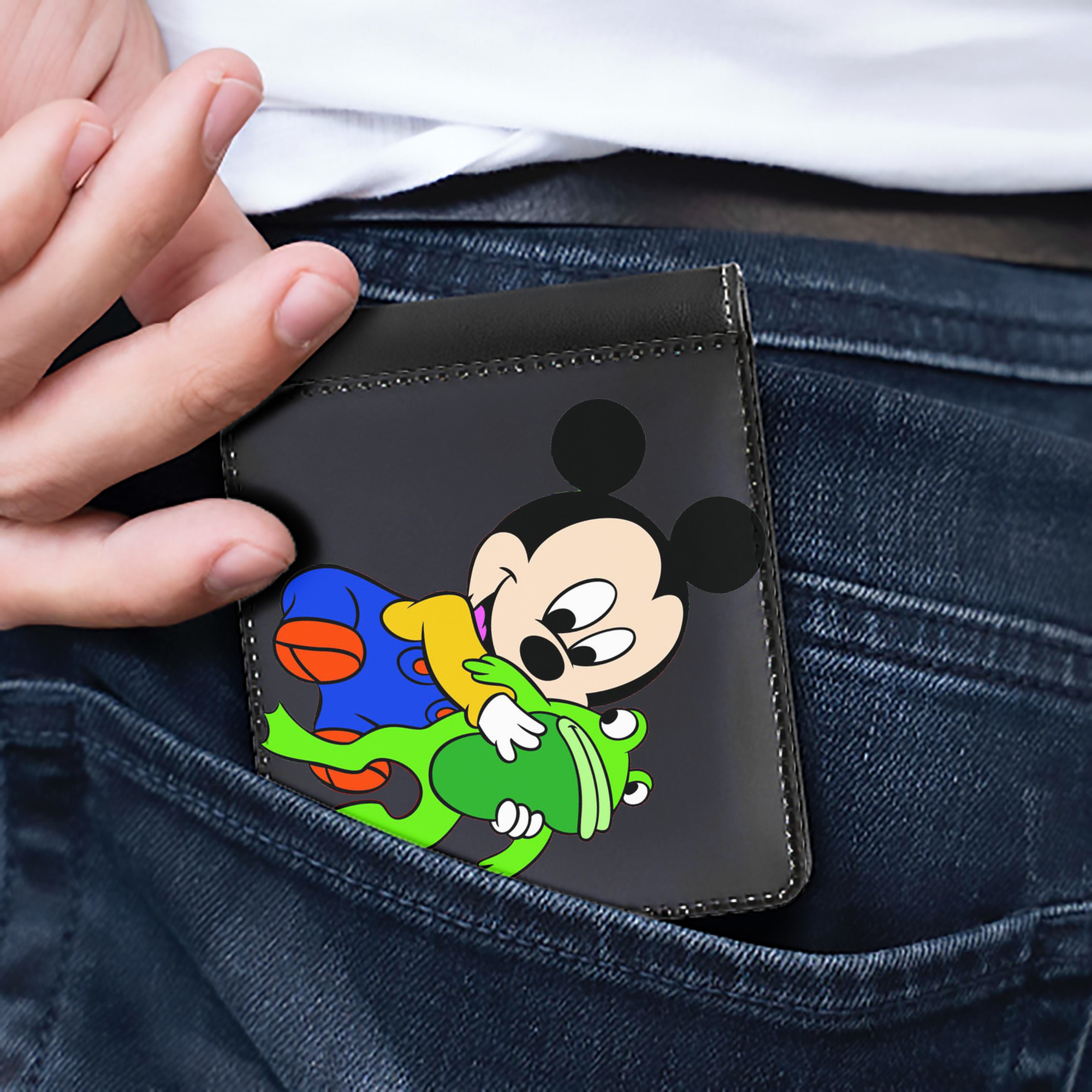 （画像用） ミッキーマウス Mickey Mouse 二つ折り革財布