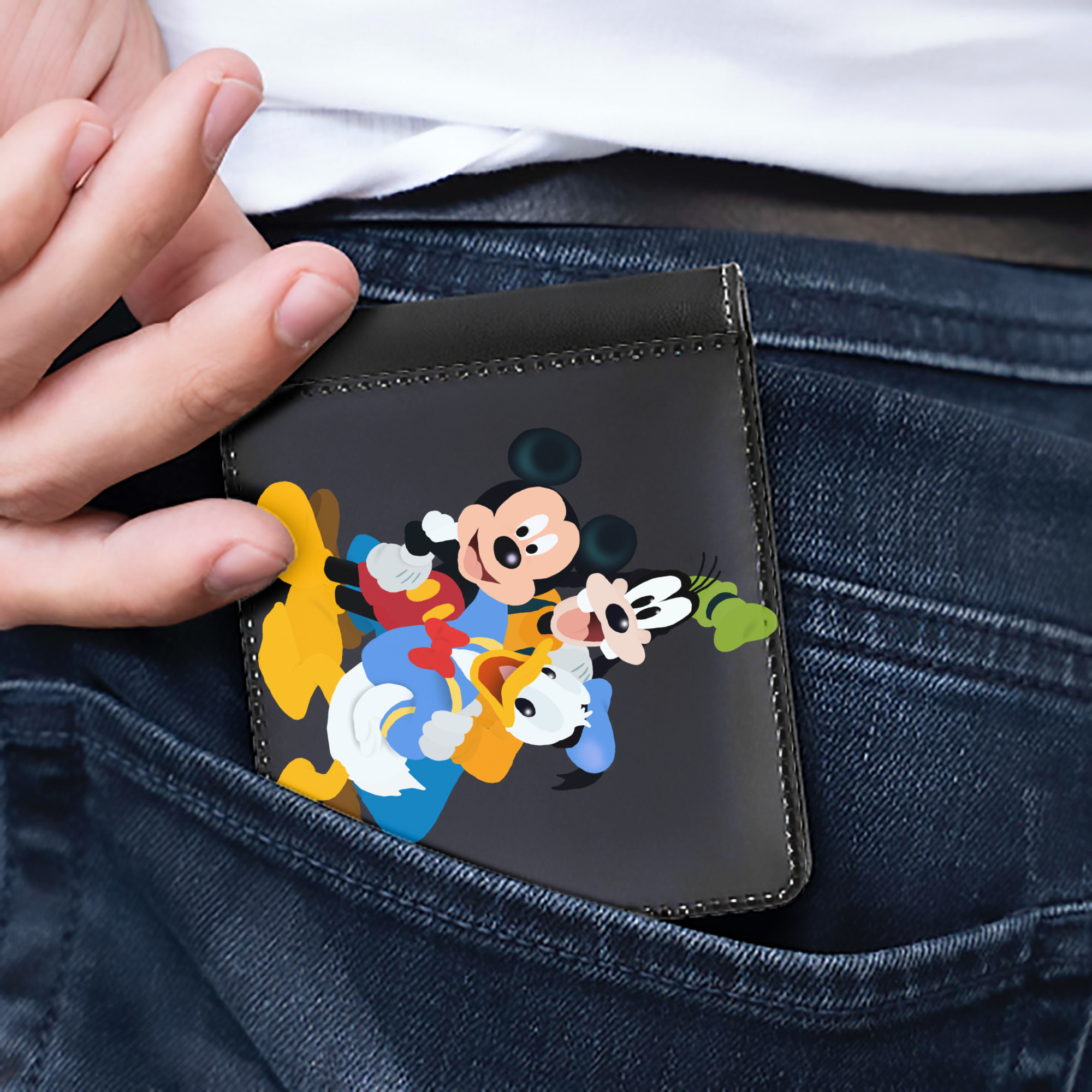 （画像用） ミッキーマウス Mickey Mouse 二つ折り革財布