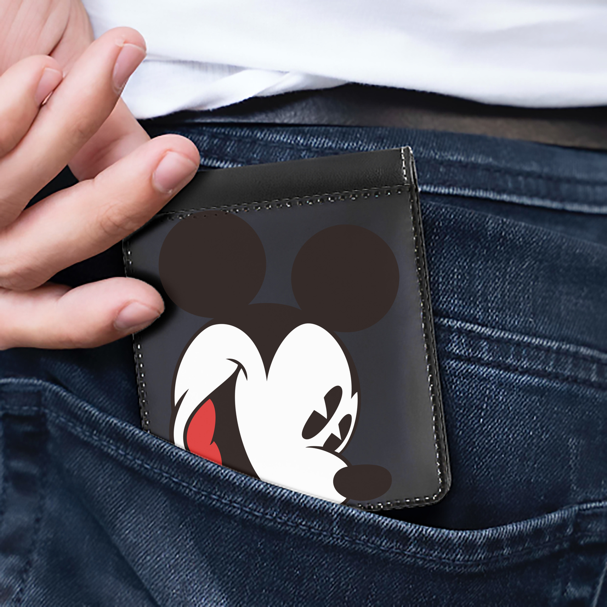 （画像用） ミッキーマウス Mickey Mouse 二つ折り革財布