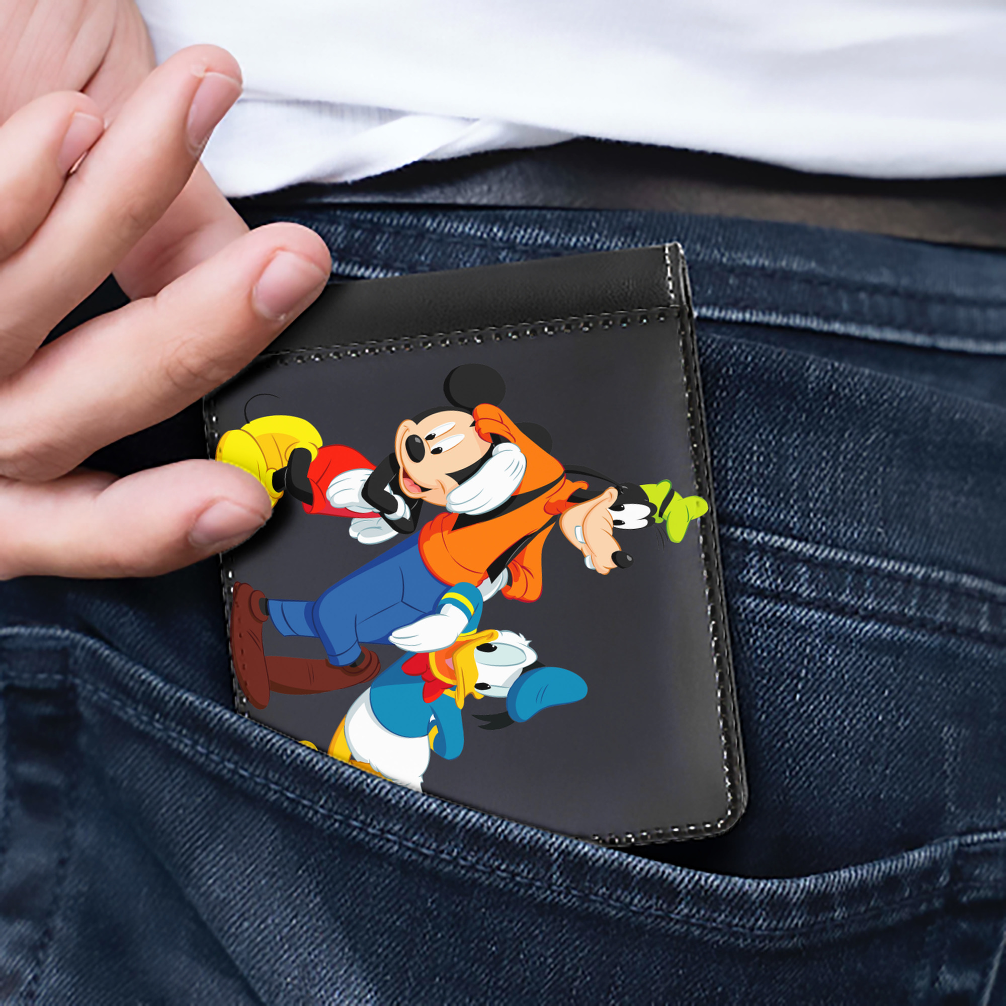 （画像用） ミッキーマウス Mickey Mouse 二つ折り革財布