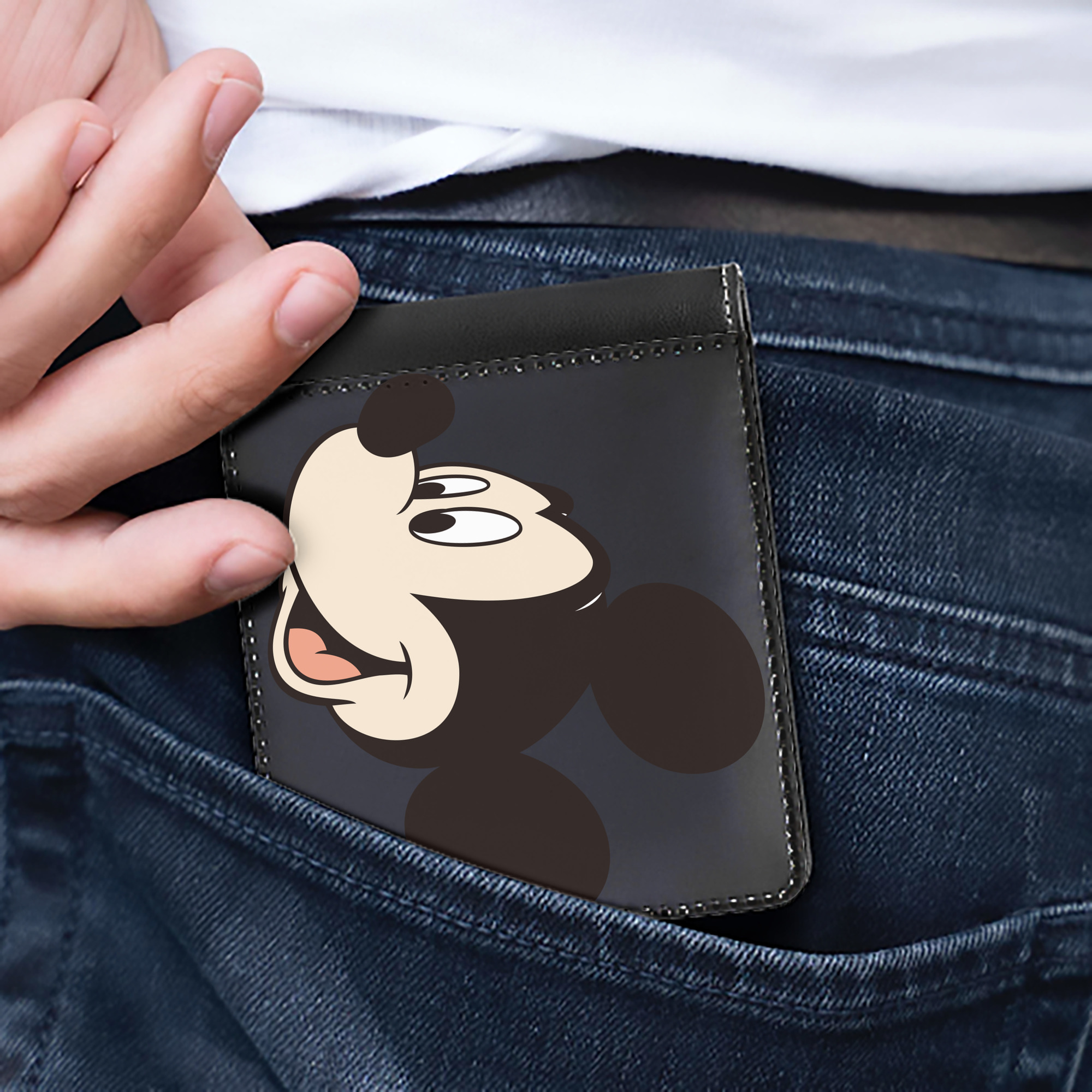 （画像用） ミッキーマウス Mickey Mouse 二つ折り革財布