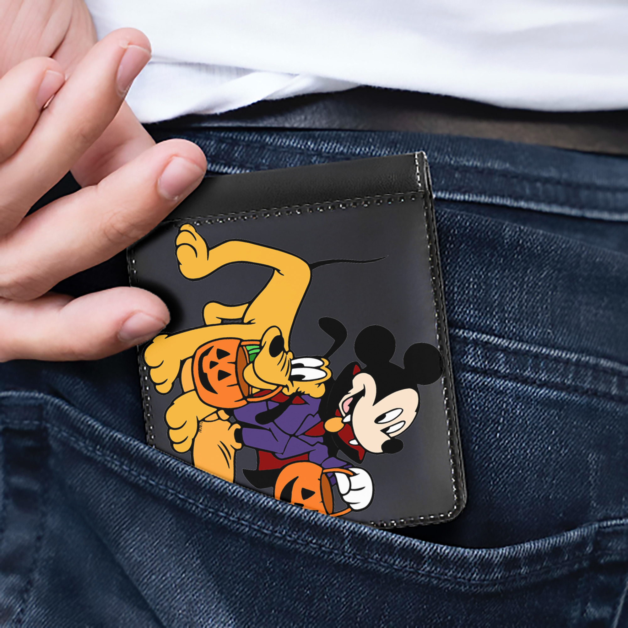 （画像用） ミッキーマウス Mickey Mouse 二つ折り革財布