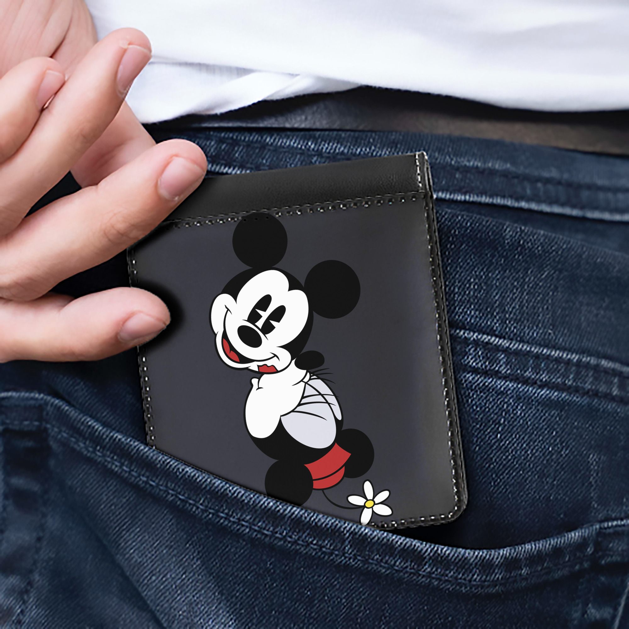 （画像用） ミッキーマウス Mickey Mouse 二つ折り革財布