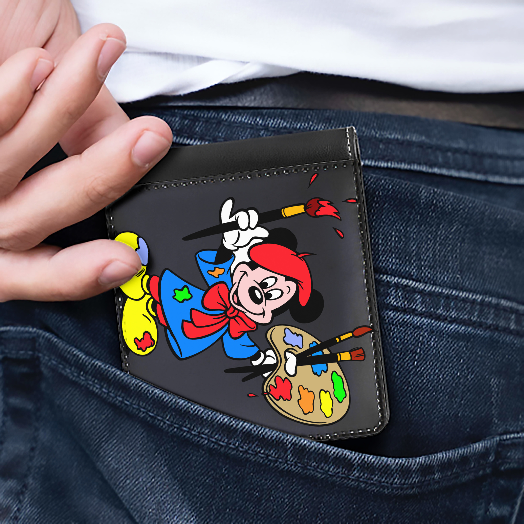 （画像用） ミッキーマウス Mickey Mouse 二つ折り革財布