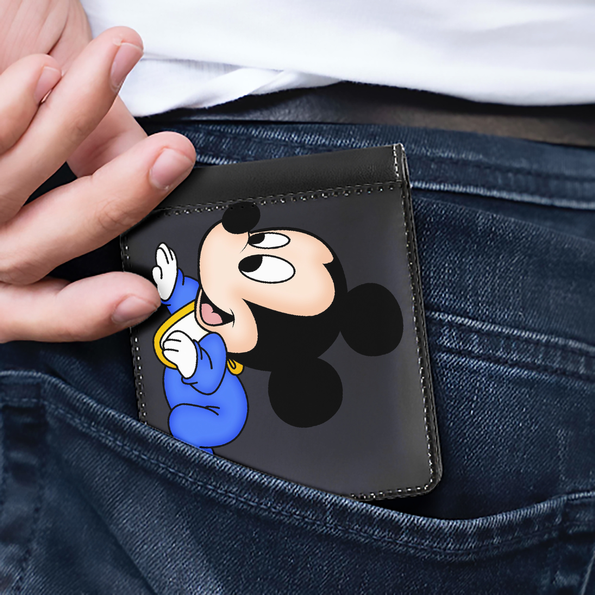 （画像用） ミッキーマウス Mickey Mouse 二つ折り革財布