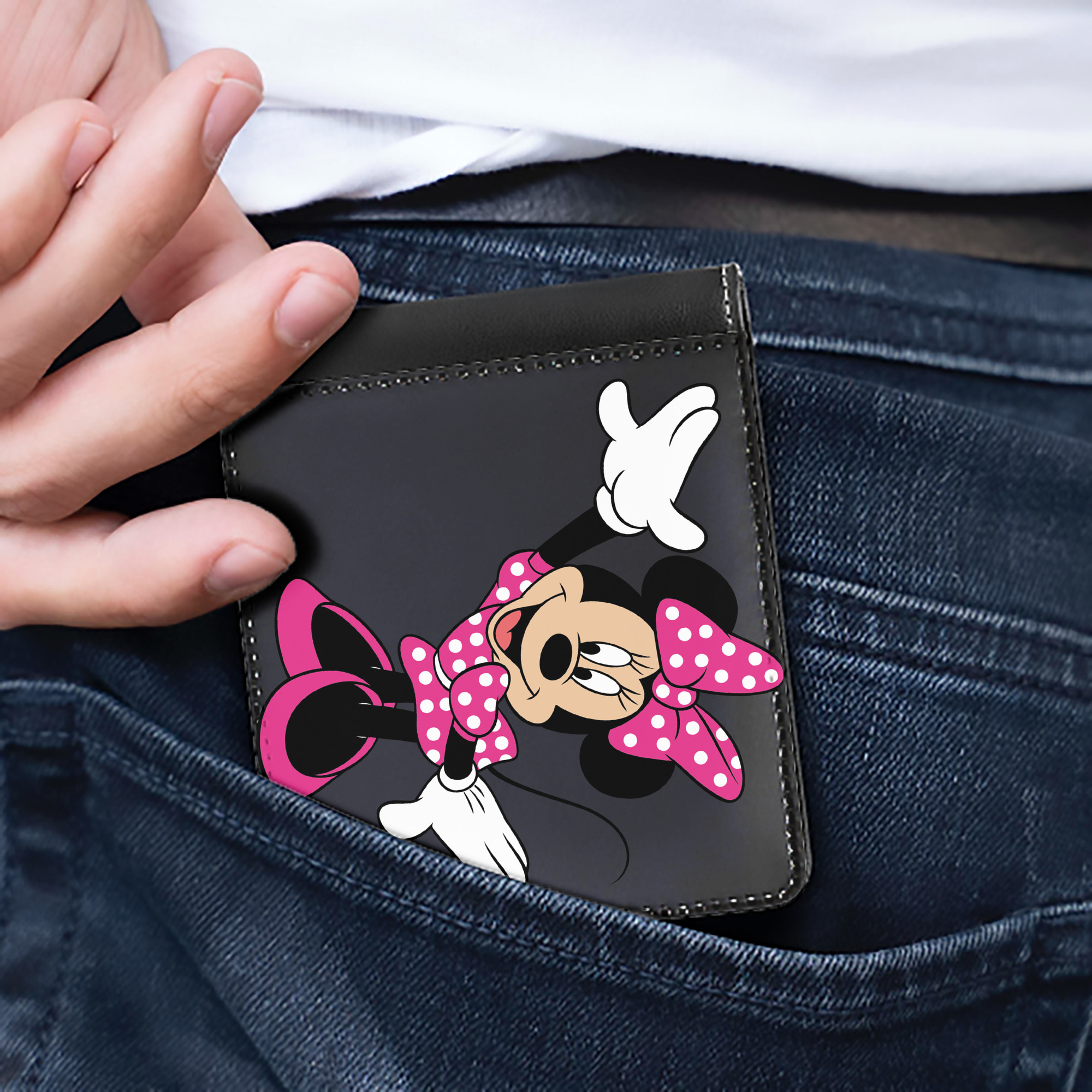 （画像用） ミッキーマウス Mickey Mouse 二つ折り革財布