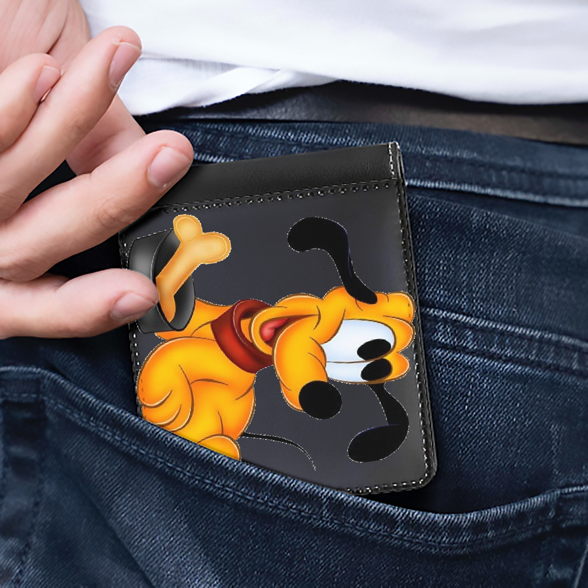 （画像用） ミッキーマウス Mickey Mouse 二つ折り革財布