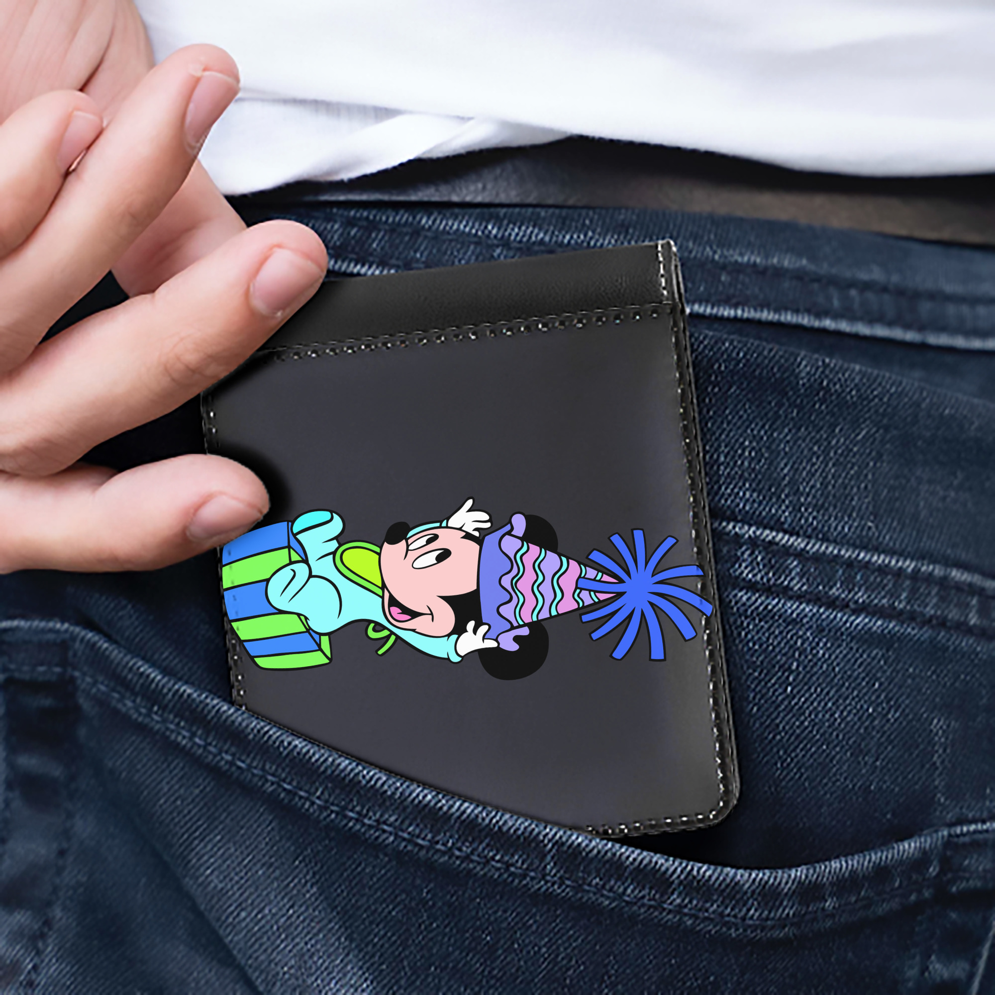 （画像用） ミッキーマウス Mickey Mouse 二つ折り革財布