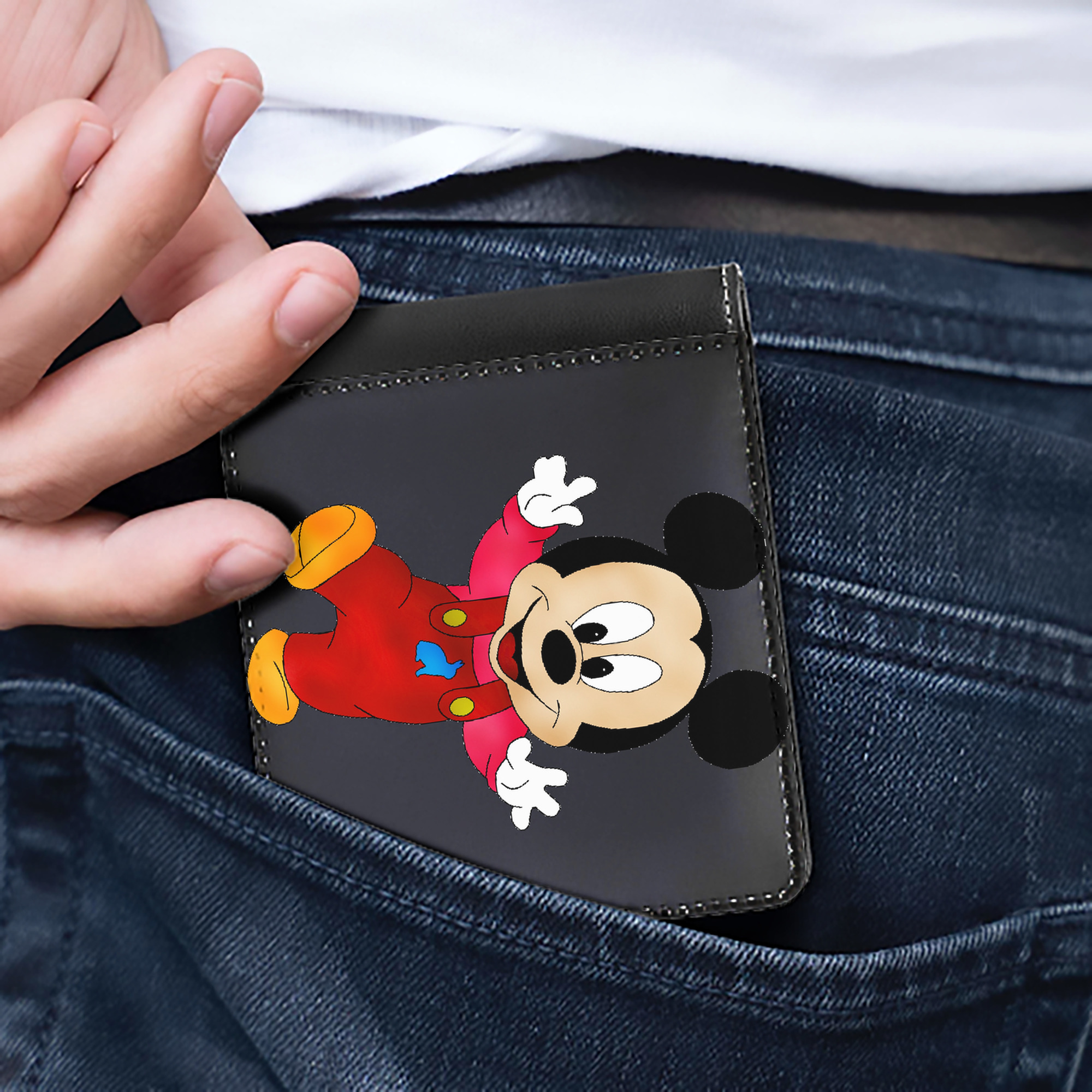 （画像用） ミッキーマウス Mickey Mouse 二つ折り革財布