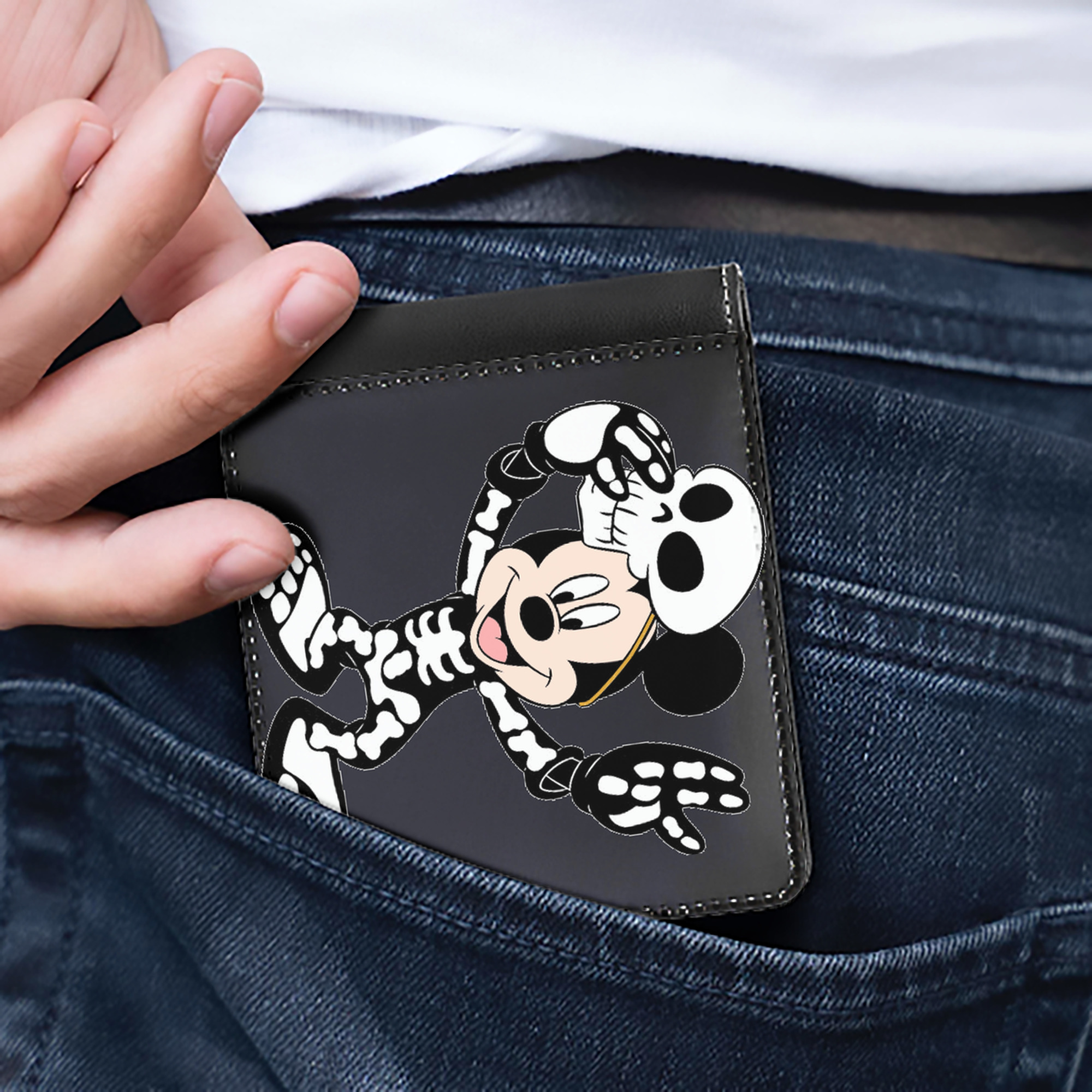 （画像用） ミッキーマウス Mickey Mouse 二つ折り革財布