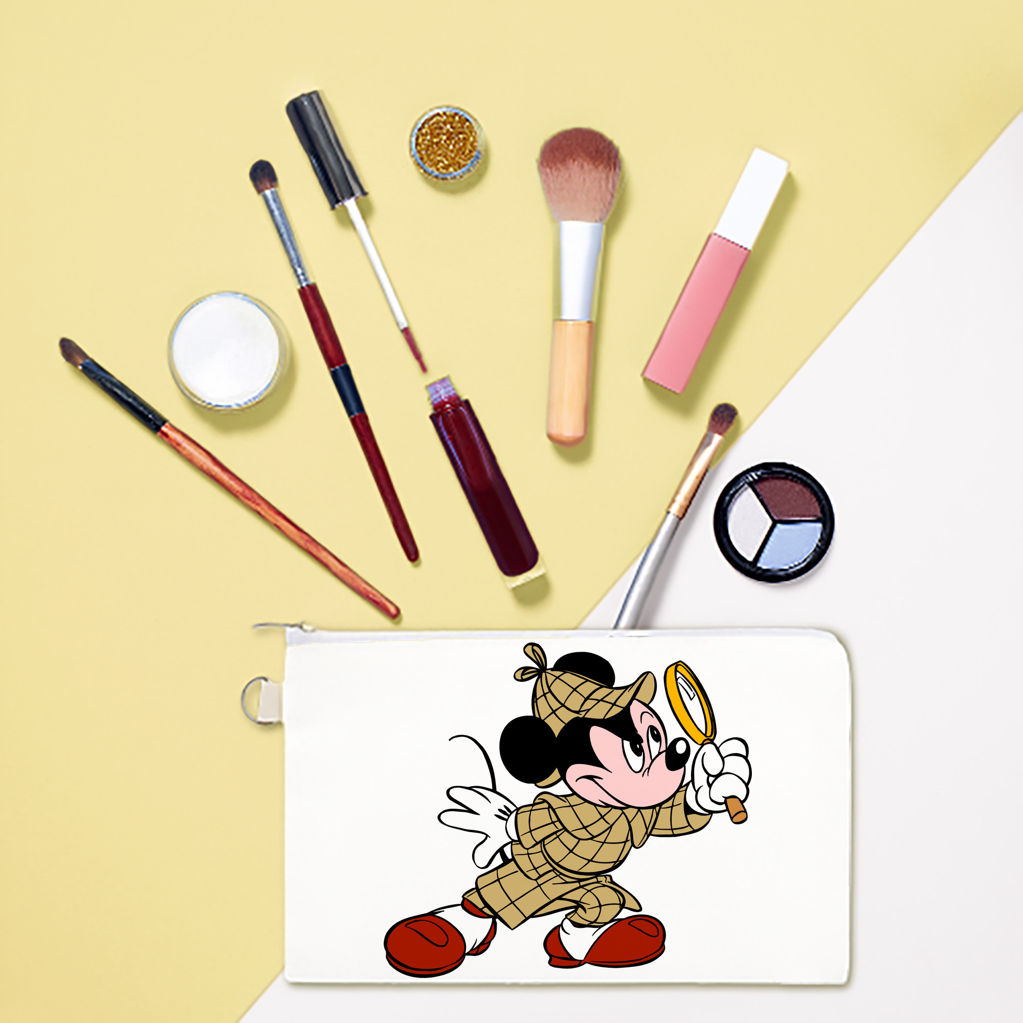（画像用） ミッキーマウス Mickey Mouse キャンバス生地ポーチ　小物入れ