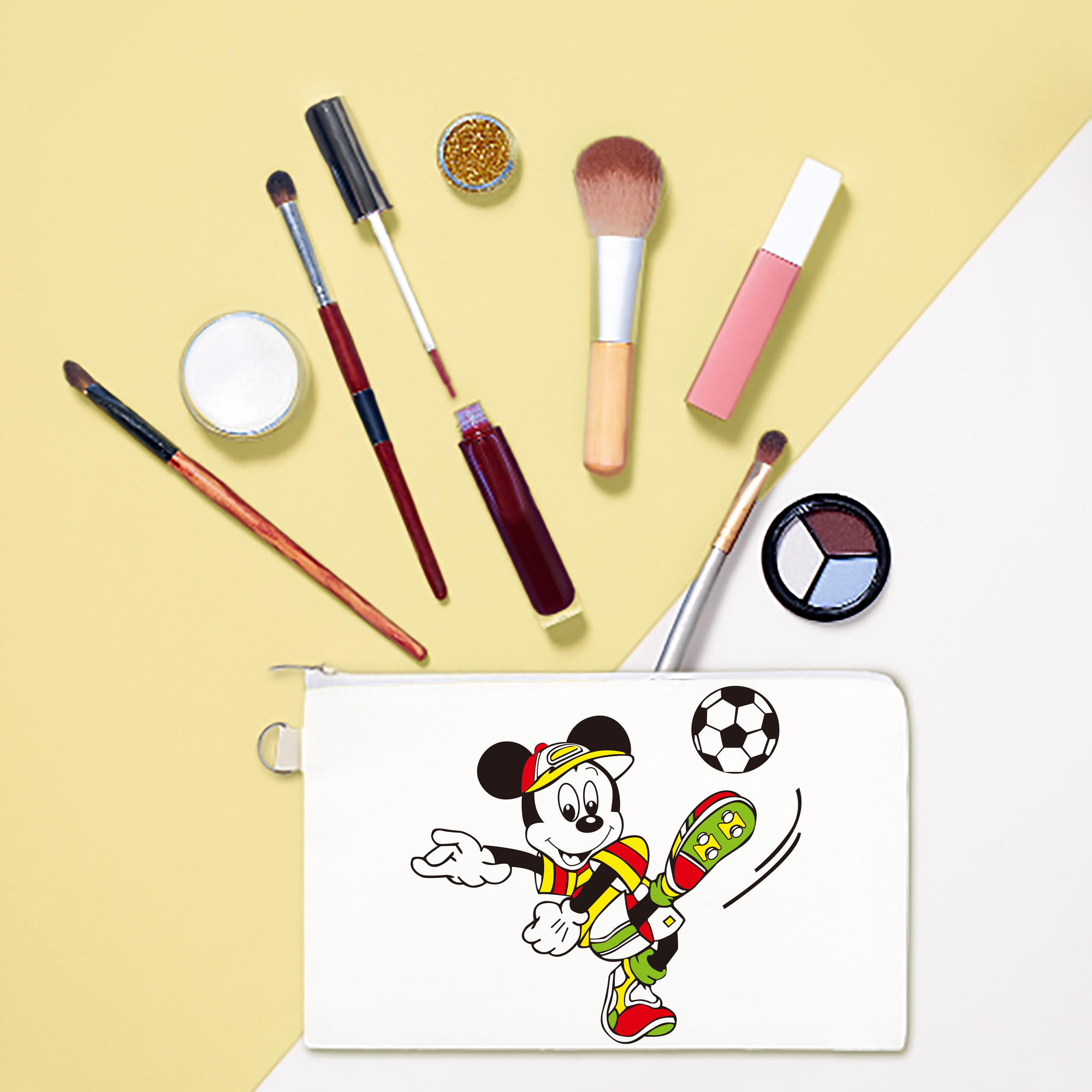 （画像用） ミッキーマウス Mickey Mouse キャンバス生地ポーチ　小物入れ