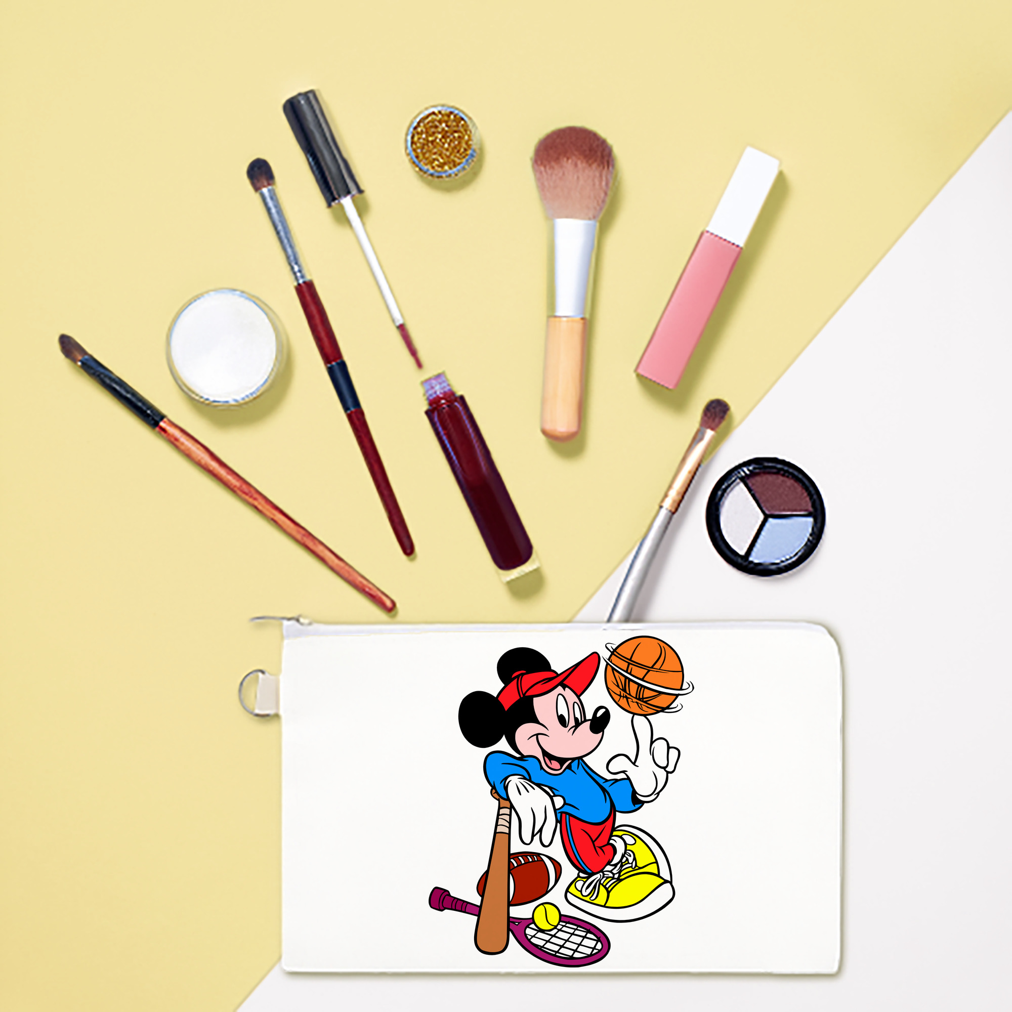 （画像用） ミッキーマウス Mickey Mouse キャンバス生地ポーチ　小物入れ