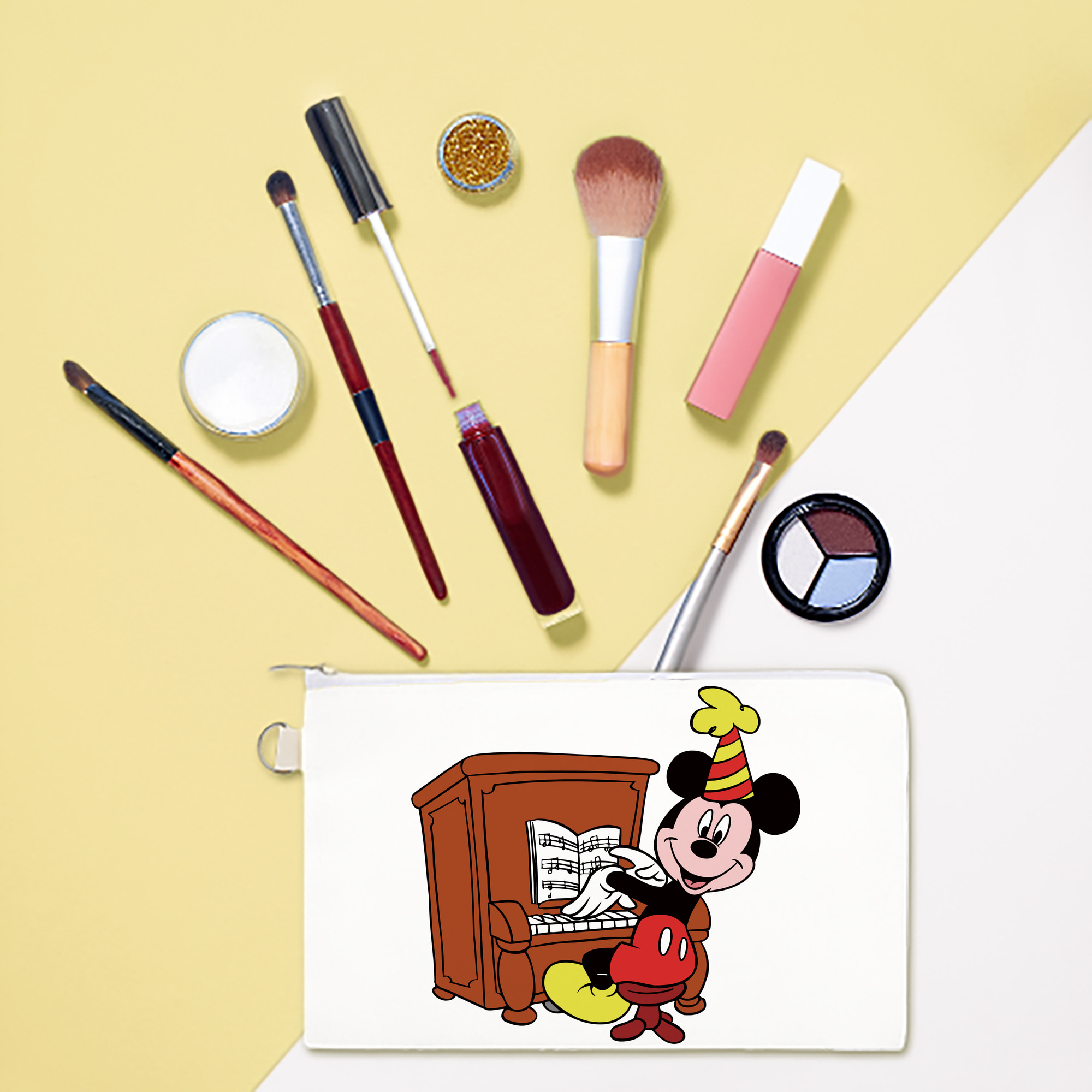 （画像用） ミッキーマウス Mickey Mouse キャンバス生地ポーチ　小物入れ