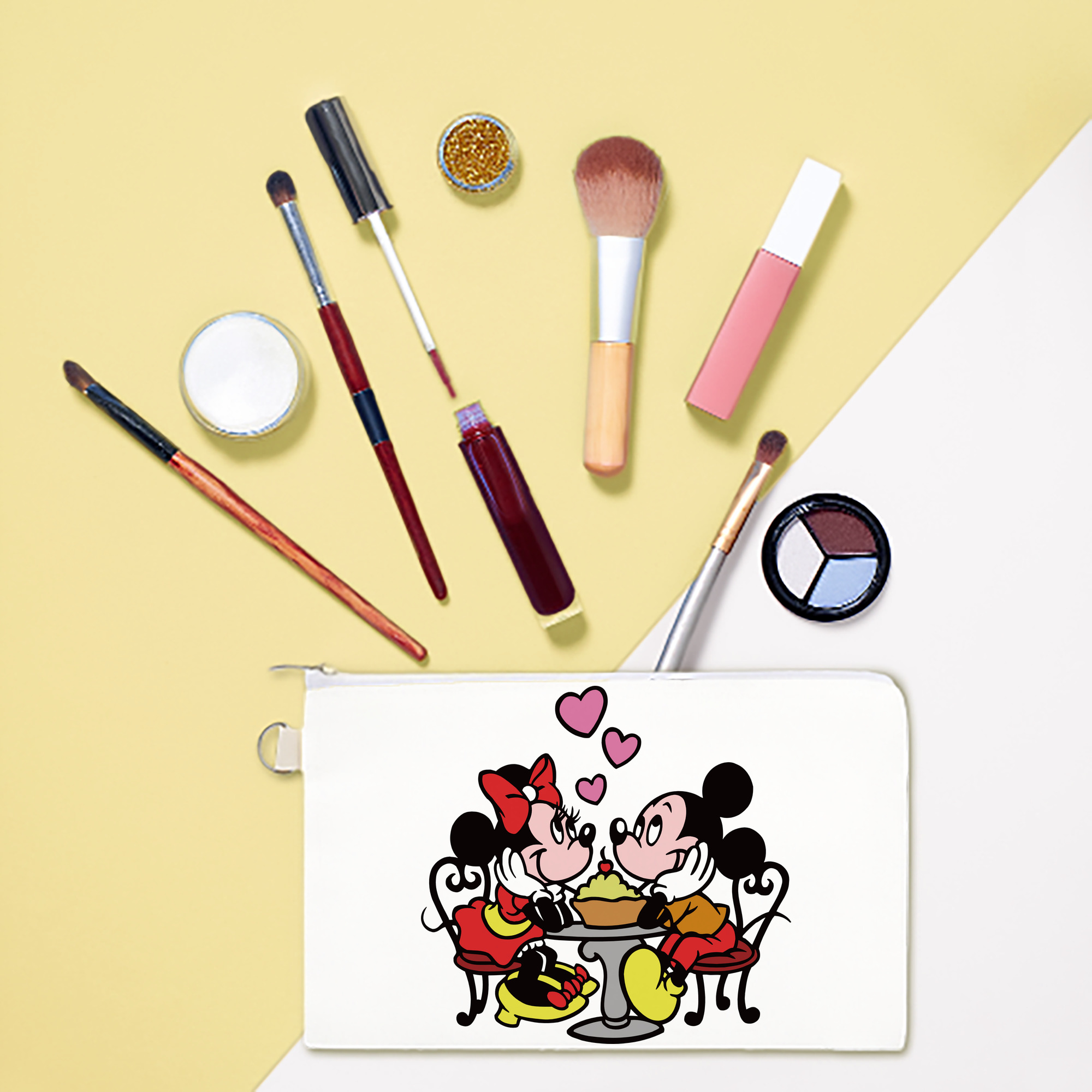 （画像用） ミッキーマウス Mickey Mouse キャンバス生地ポーチ　小物入れ