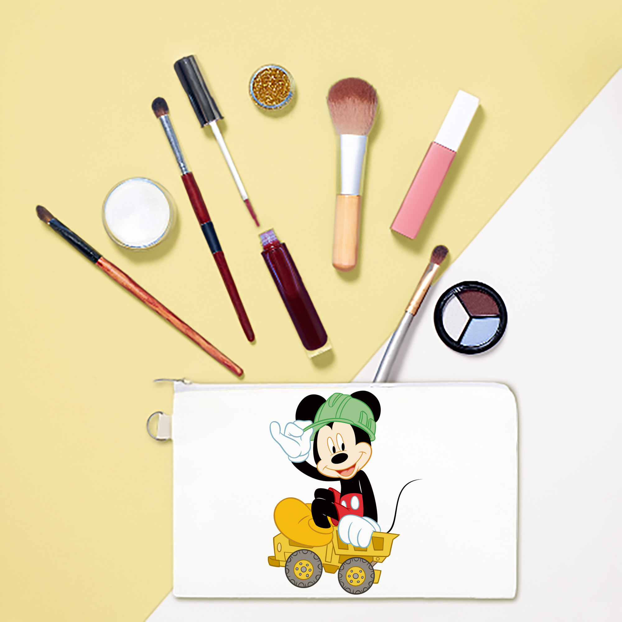 （画像用） ミッキーマウス Mickey Mouse キャンバス生地ポーチ　小物入れ