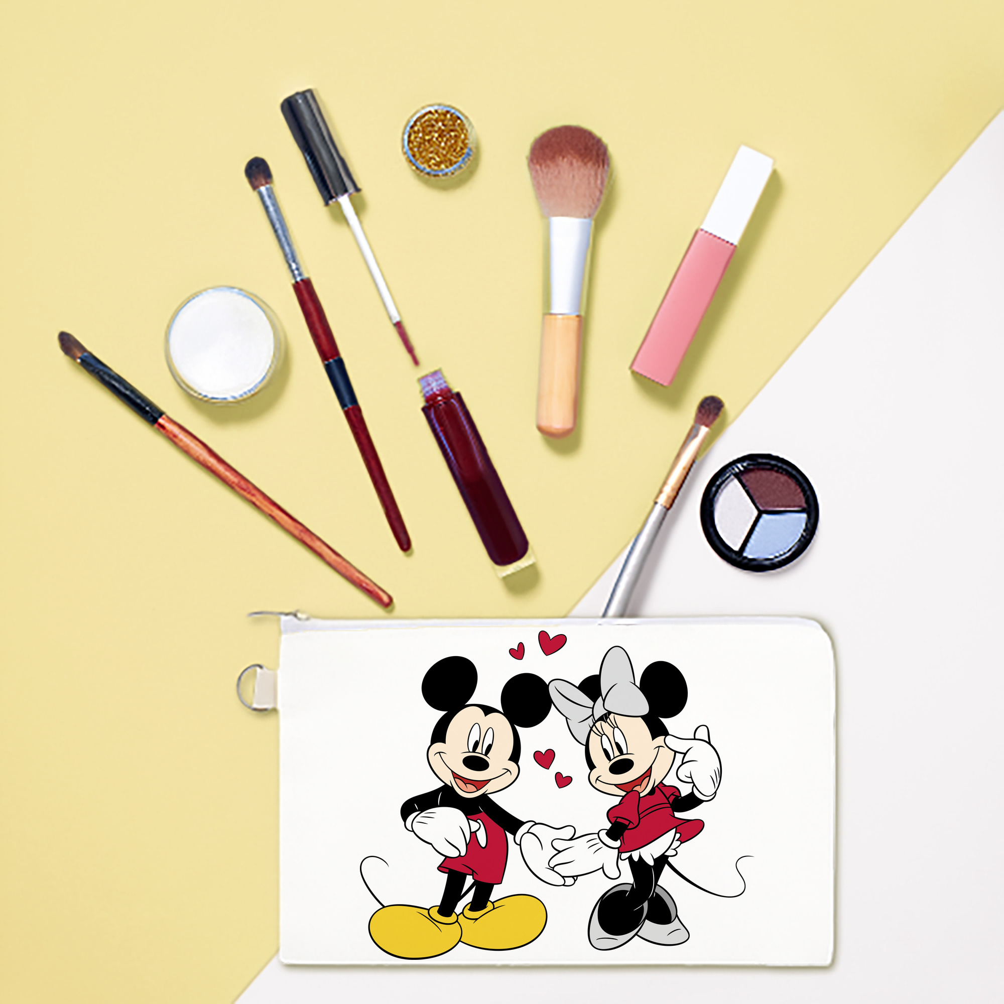 （画像用） ミッキーマウス Mickey Mouse キャンバス生地ポーチ　小物入れ
