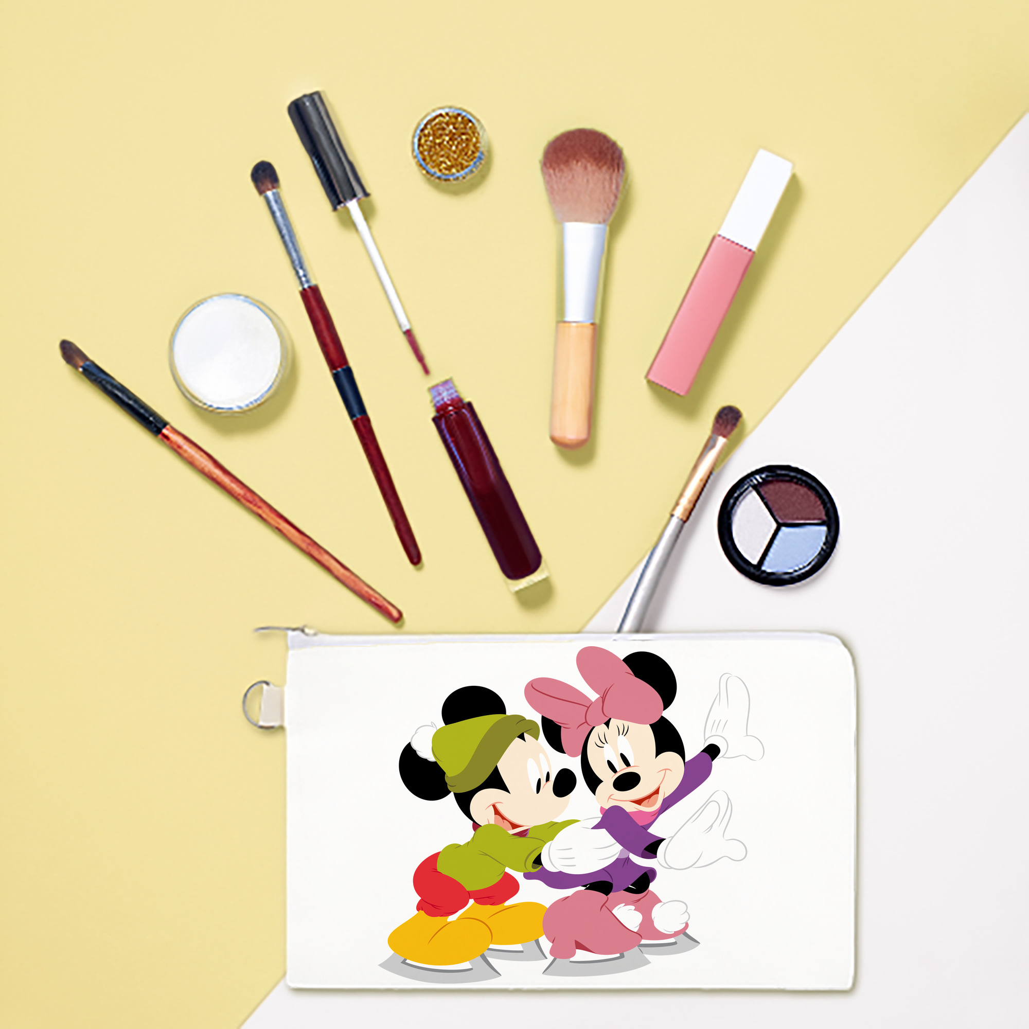 （画像用） ミッキーマウス Mickey Mouse キャンバス生地ポーチ　小物入れ
