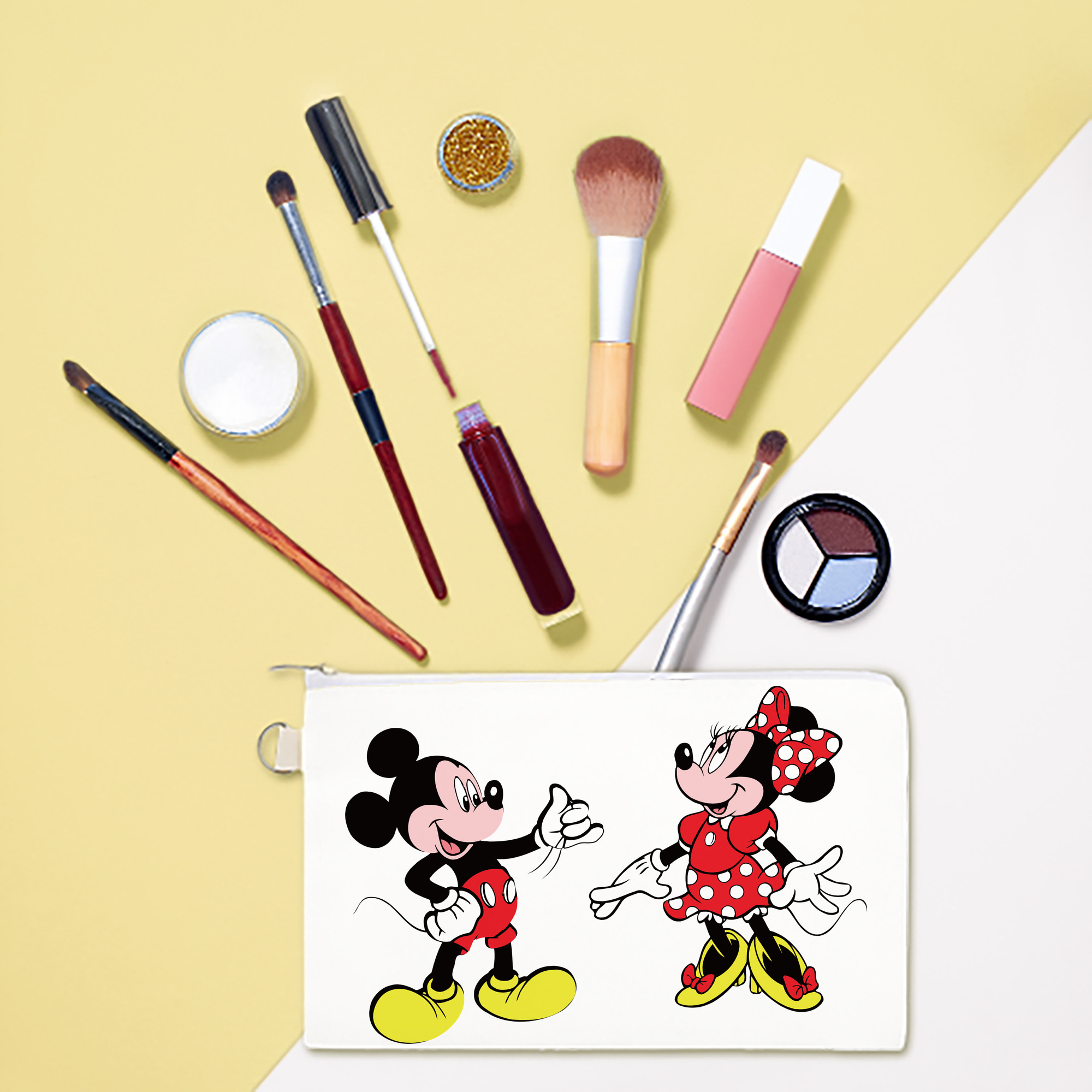 （画像用） ミッキーマウス Mickey Mouse キャンバス生地ポーチ　小物入れ