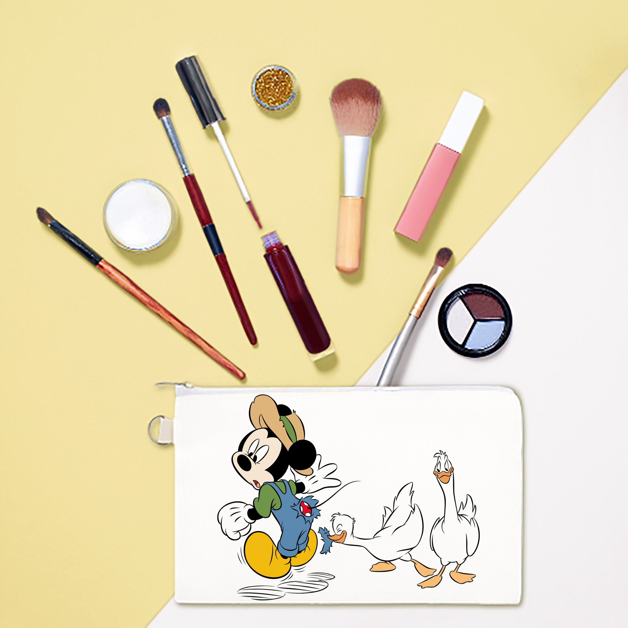 （画像用） ミッキーマウス Mickey Mouse キャンバス生地ポーチ　小物入れ