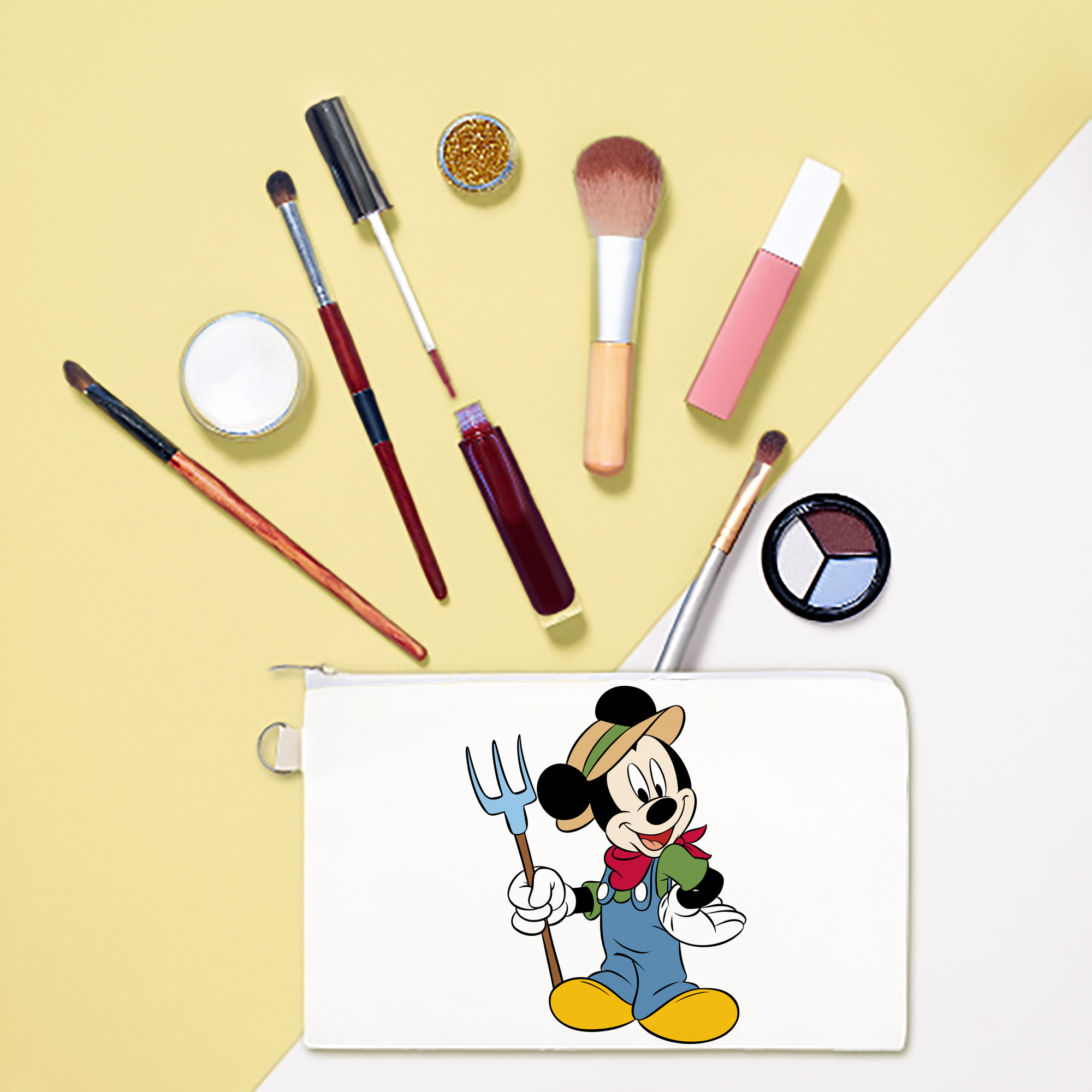 （画像用） ミッキーマウス Mickey Mouse キャンバス生地ポーチ　小物入れ