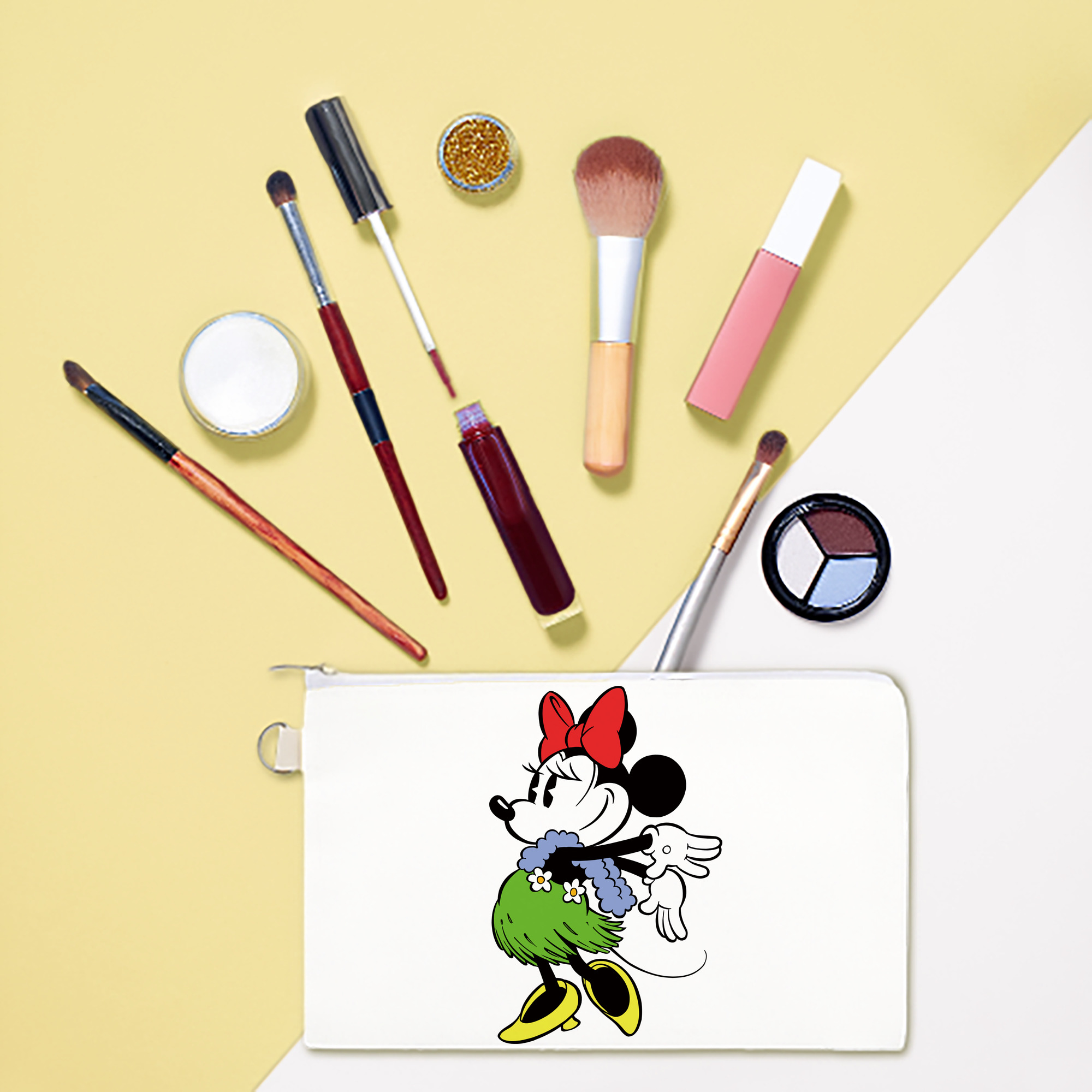 （画像用） ミッキーマウス Mickey Mouse キャンバス生地ポーチ　小物入れ