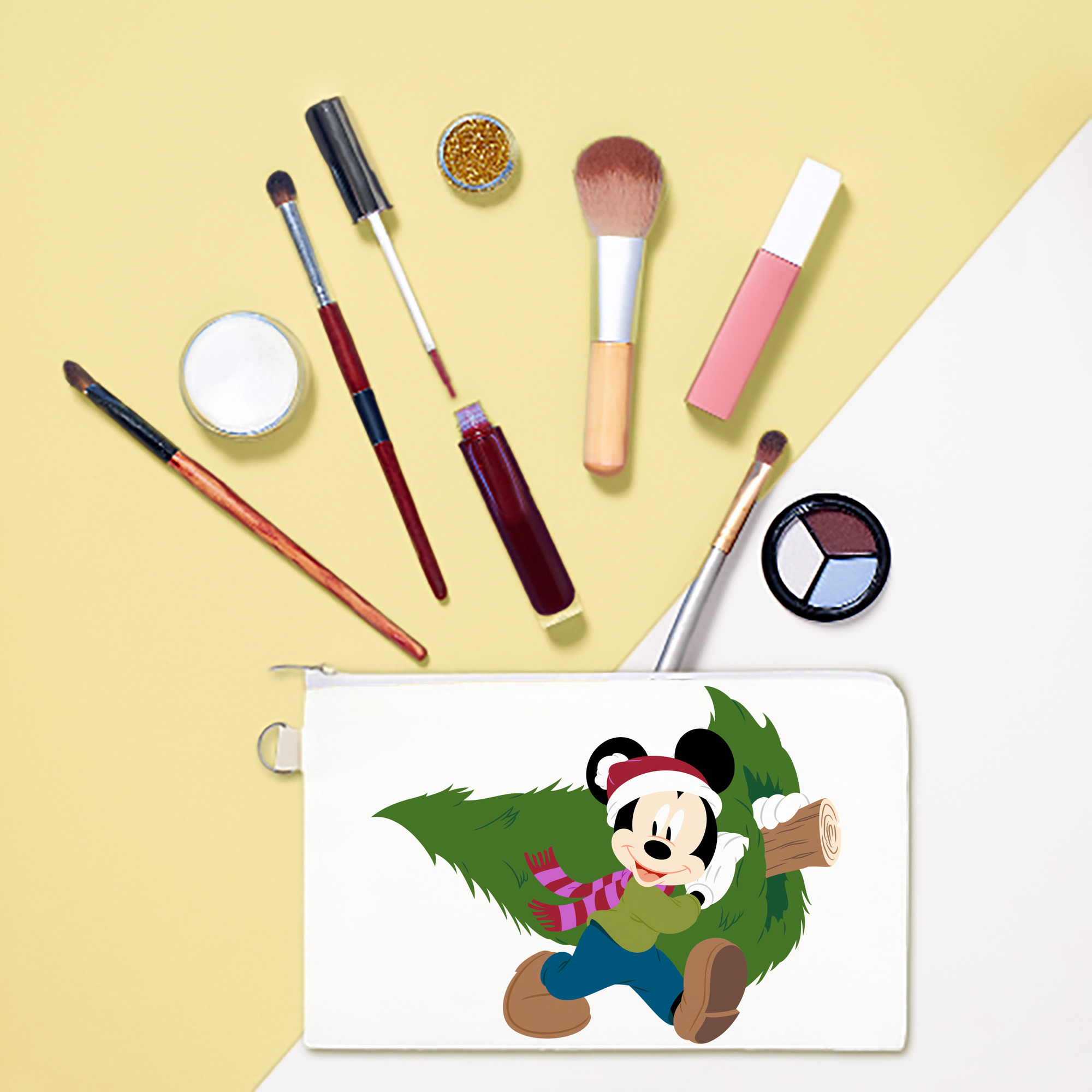 ミッキーマウス Mickey Mouse キャンバス生地ポーチ　小物入れ