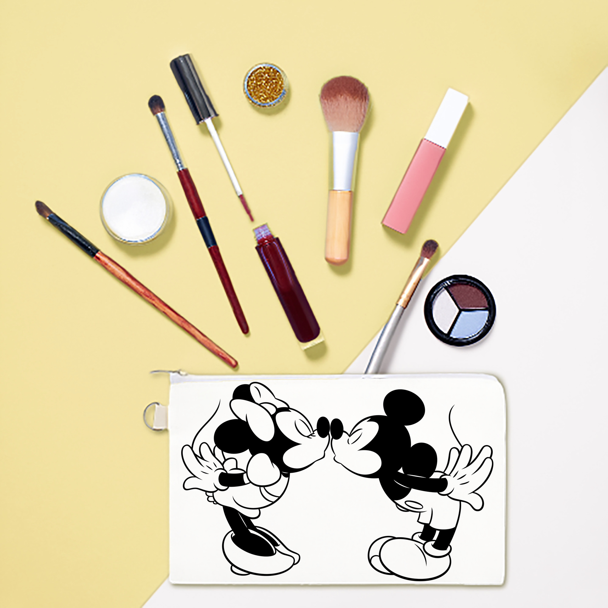 （画像用） ミッキーマウス Mickey Mouse キャンバス生地ポーチ　小物入れ