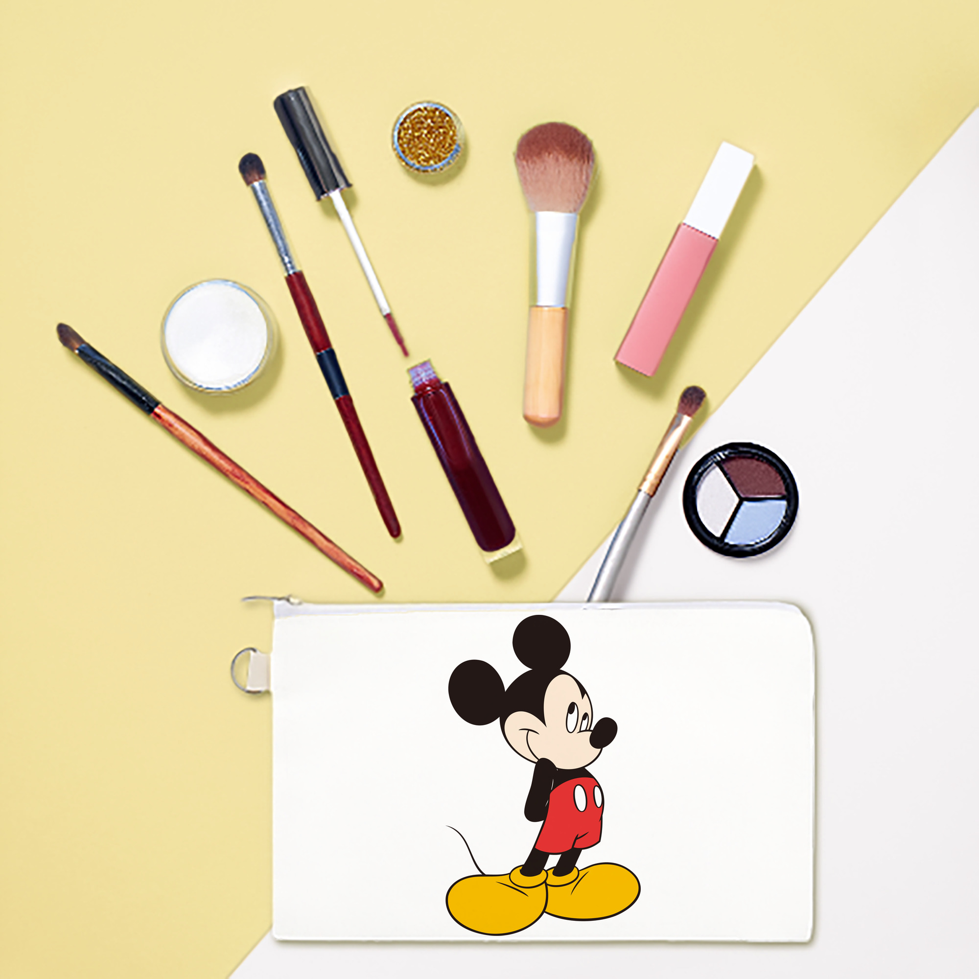 ミッキーマウス Mickey Mouse キャンバス生地ポーチ　小物入れ