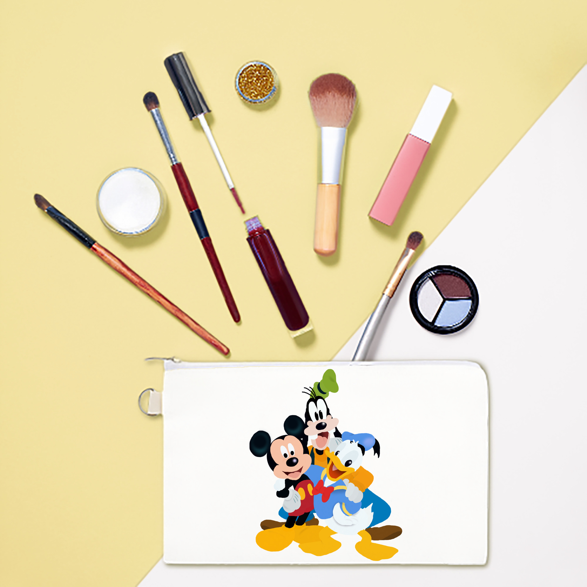 （画像用） ミッキーマウス Mickey Mouse キャンバス生地ポーチ　小物入れ