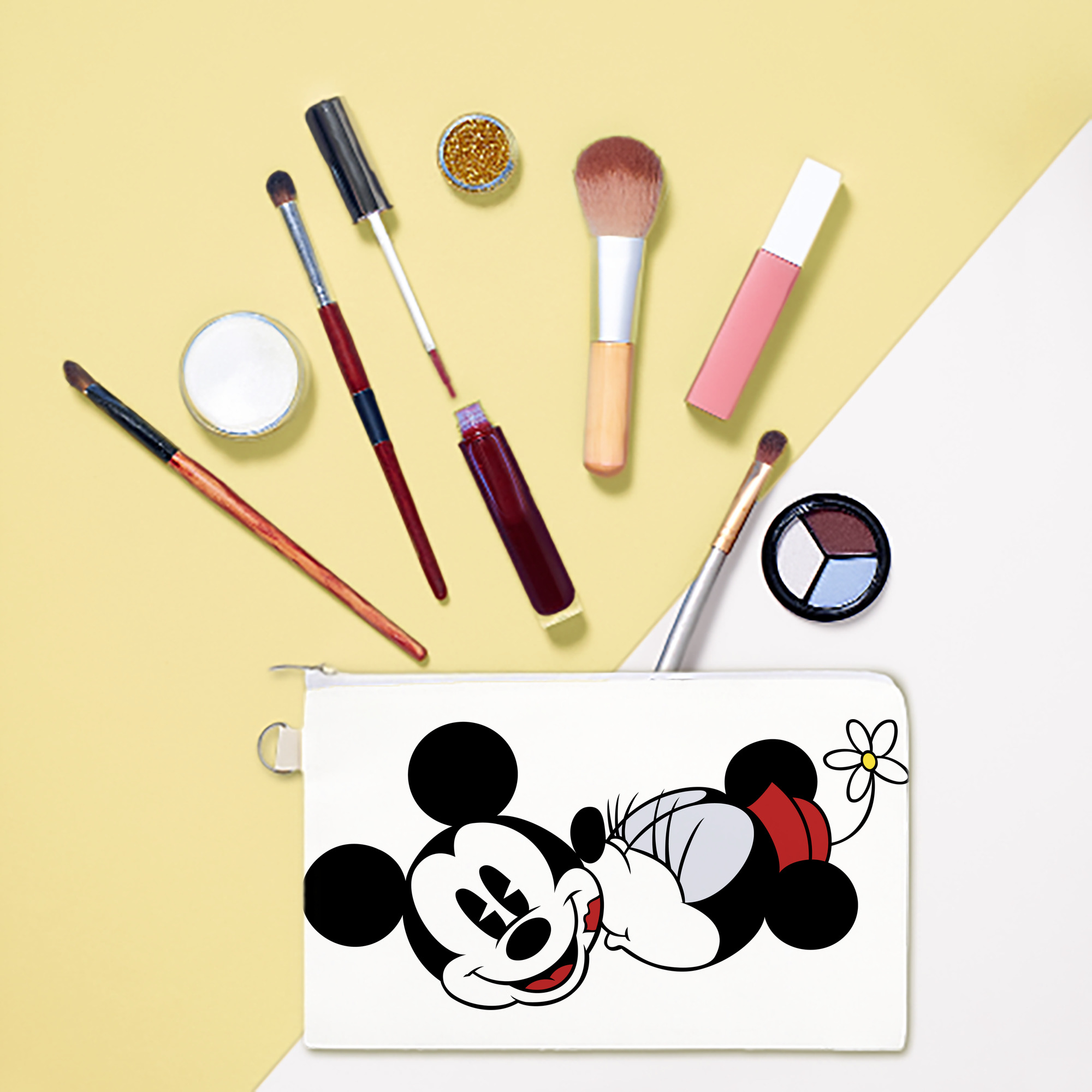 （画像用） ミッキーマウス Mickey Mouse キャンバス生地ポーチ　小物入れ