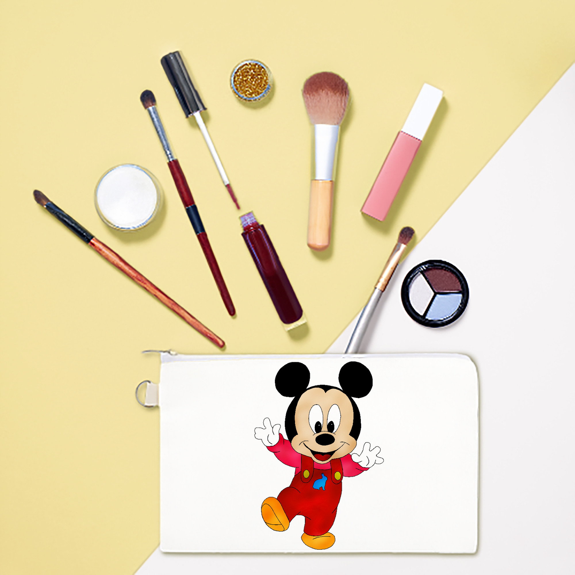 （画像用） ミッキーマウス Mickey Mouse キャンバス生地ポーチ　小物入れ