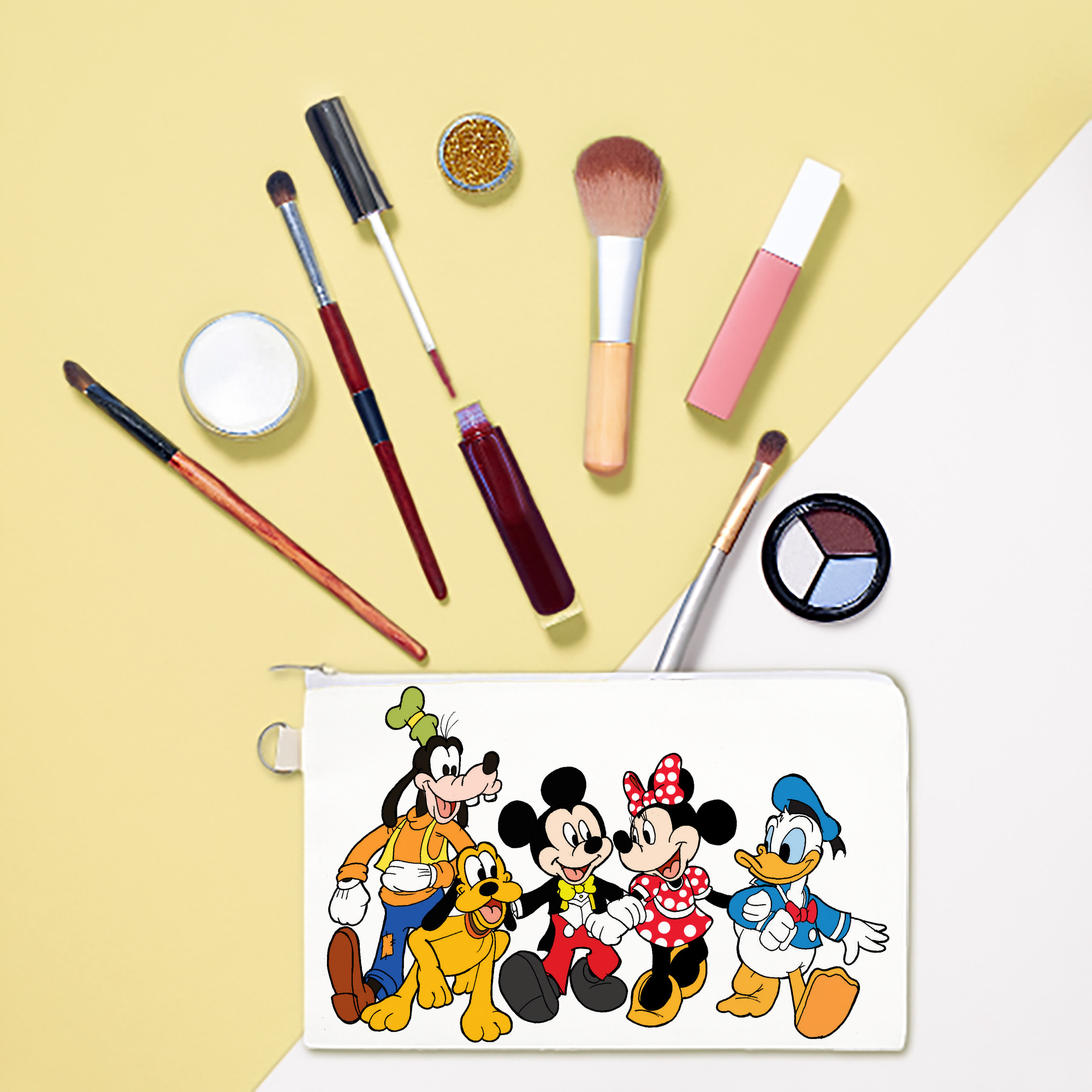 （画像用） ミッキーマウス Mickey Mouse キャンバス生地ポーチ　小物入れ