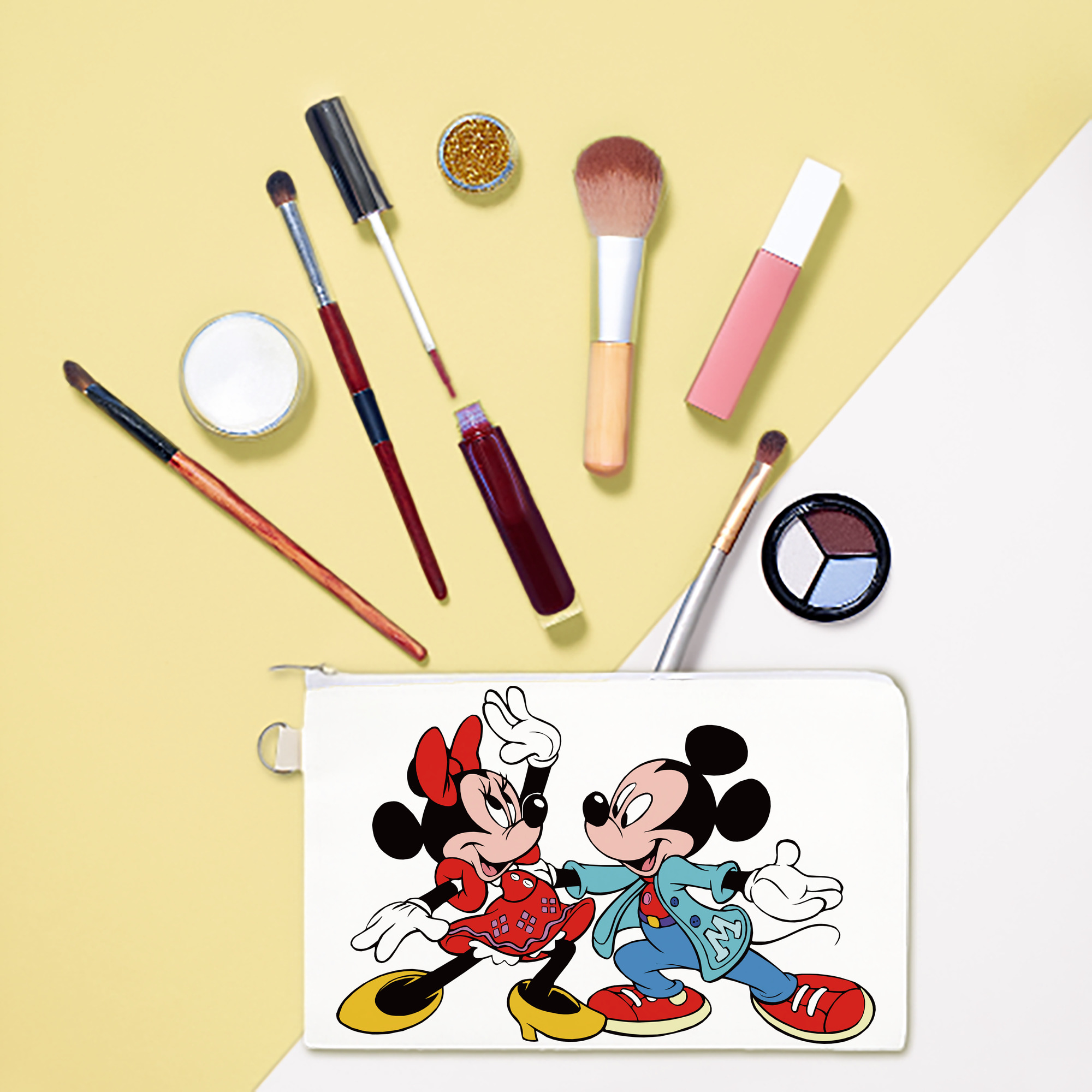 （画像用） ミッキーマウス Mickey Mouse キャンバス生地ポーチ　小物入れ