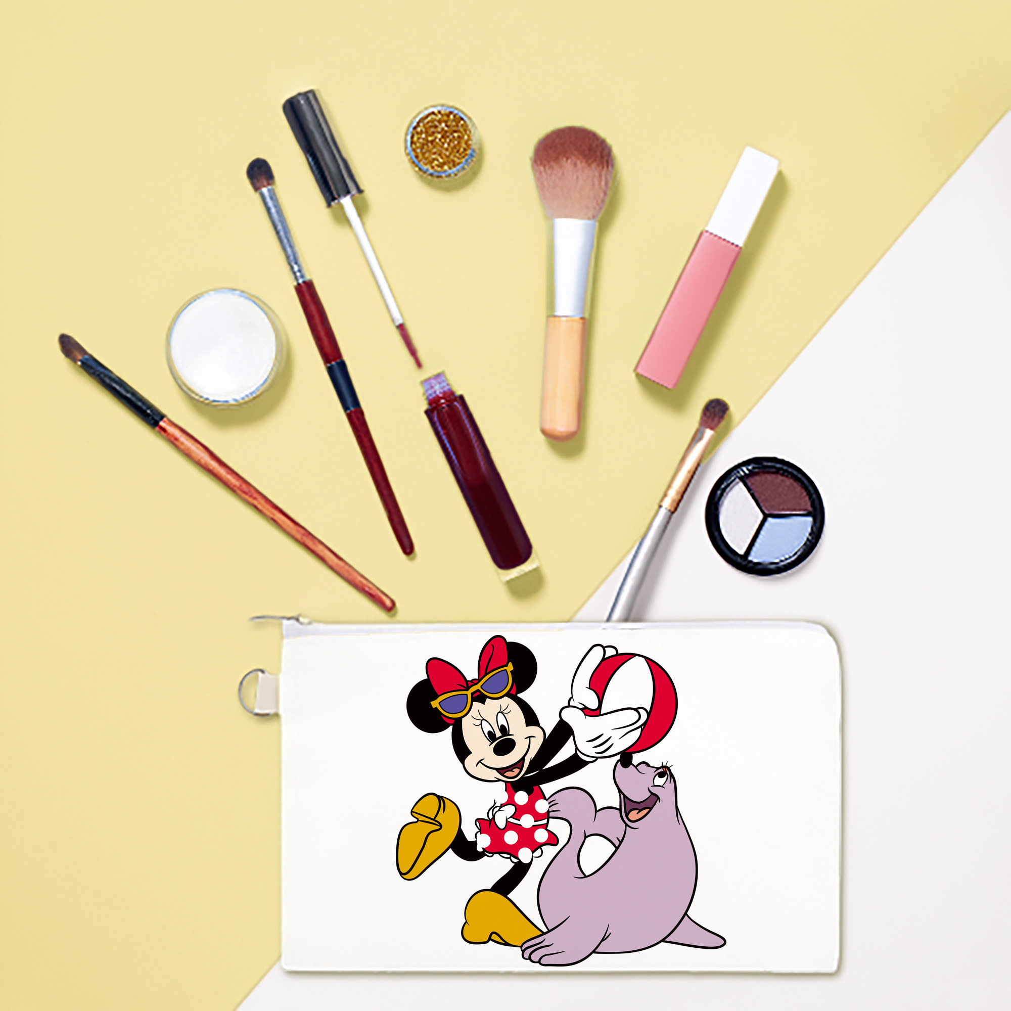 （画像用） ミッキーマウス Mickey Mouse キャンバス生地ポーチ　小物入れ