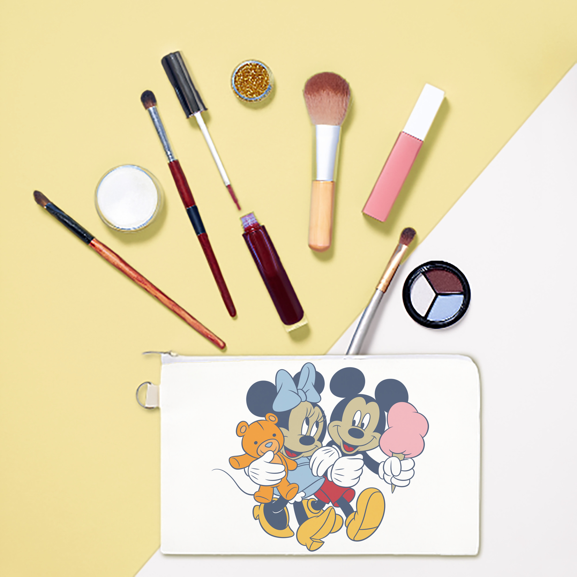 （画像用） ミッキーマウス Mickey Mouse キャンバス生地ポーチ　小物入れ