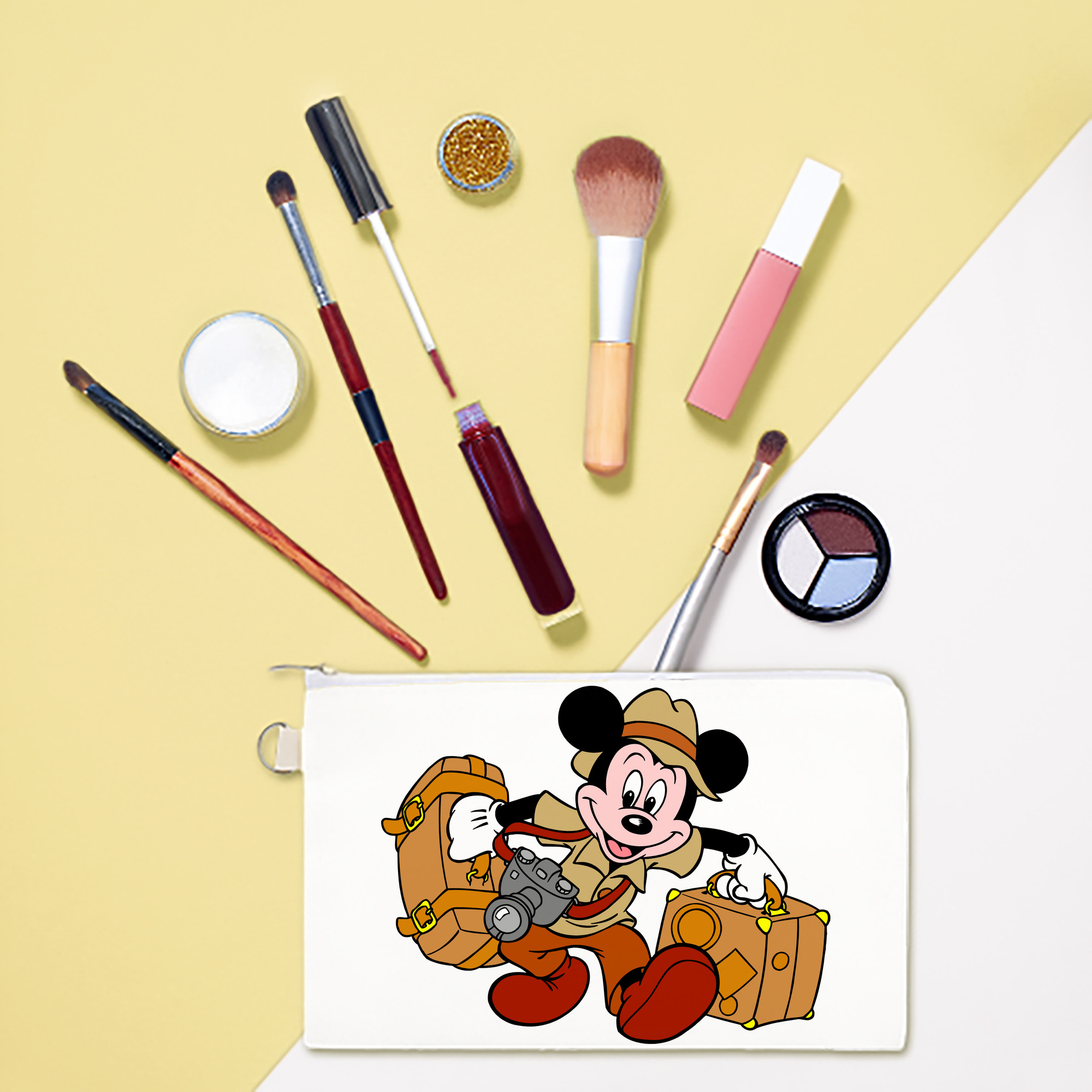 （画像用） ミッキーマウス Mickey Mouse キャンバス生地ポーチ　小物入れ