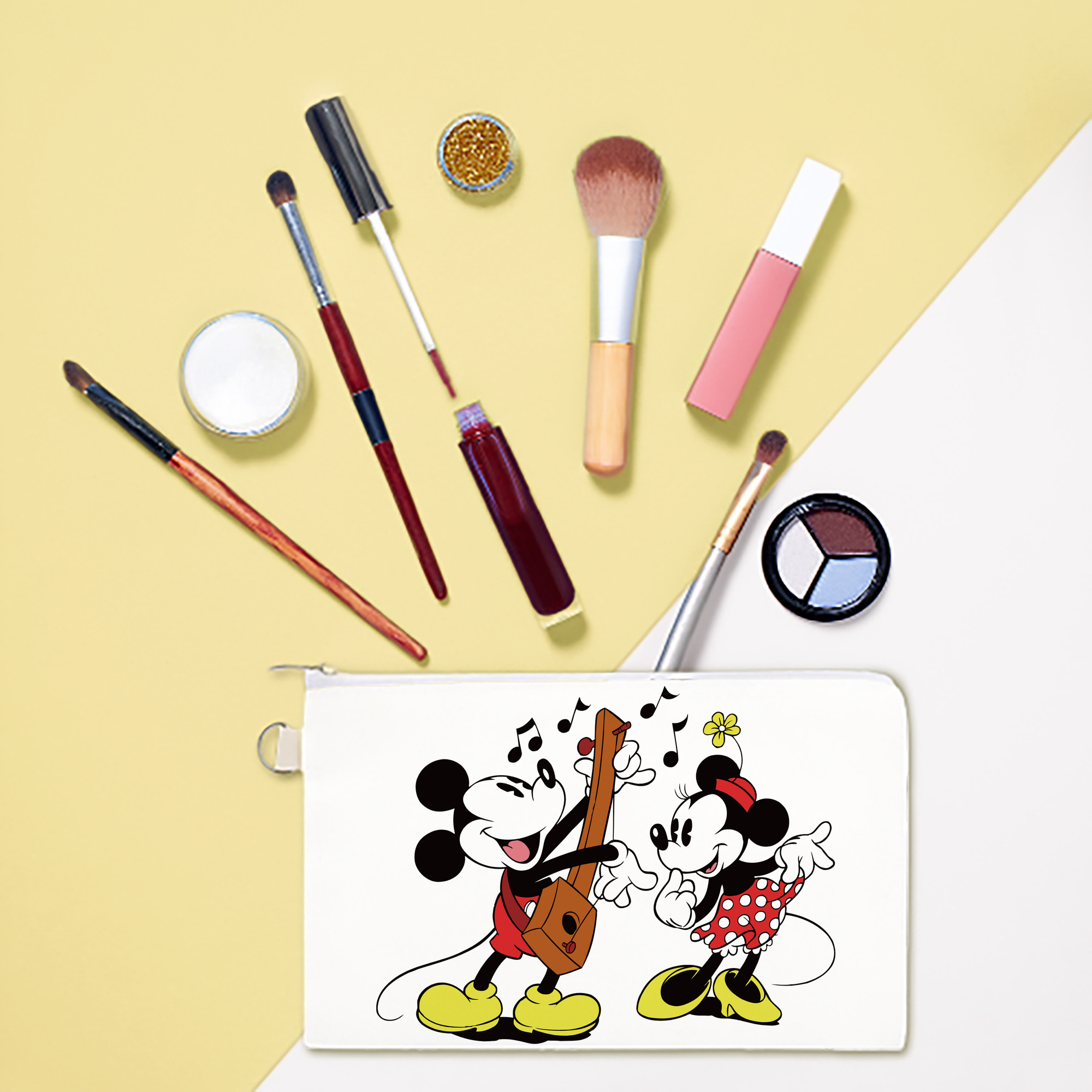 （画像用） ミッキーマウス Mickey Mouse キャンバス生地ポーチ　小物入れ