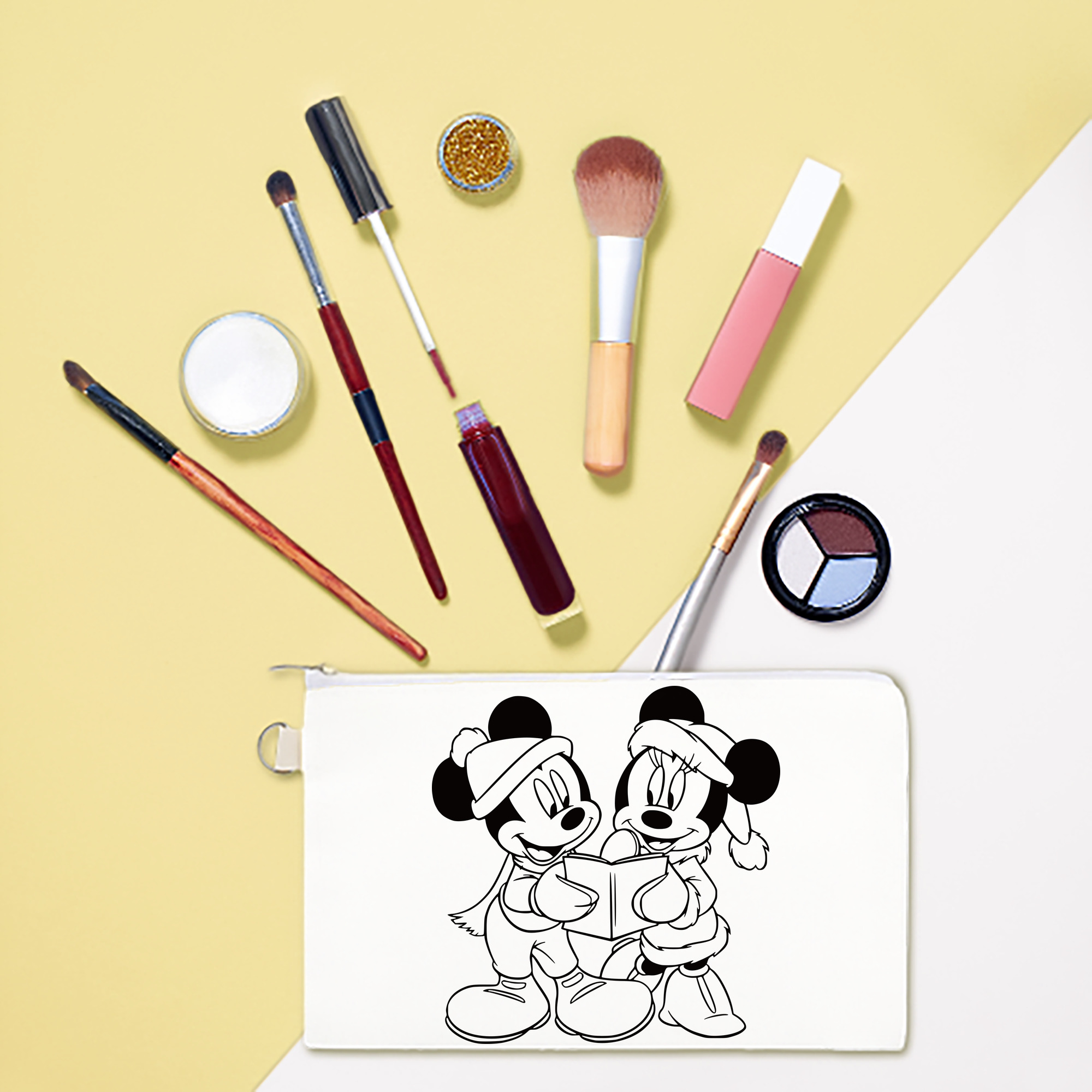 （画像用） ミッキーマウス Mickey Mouse キャンバス生地ポーチ　小物入れ
