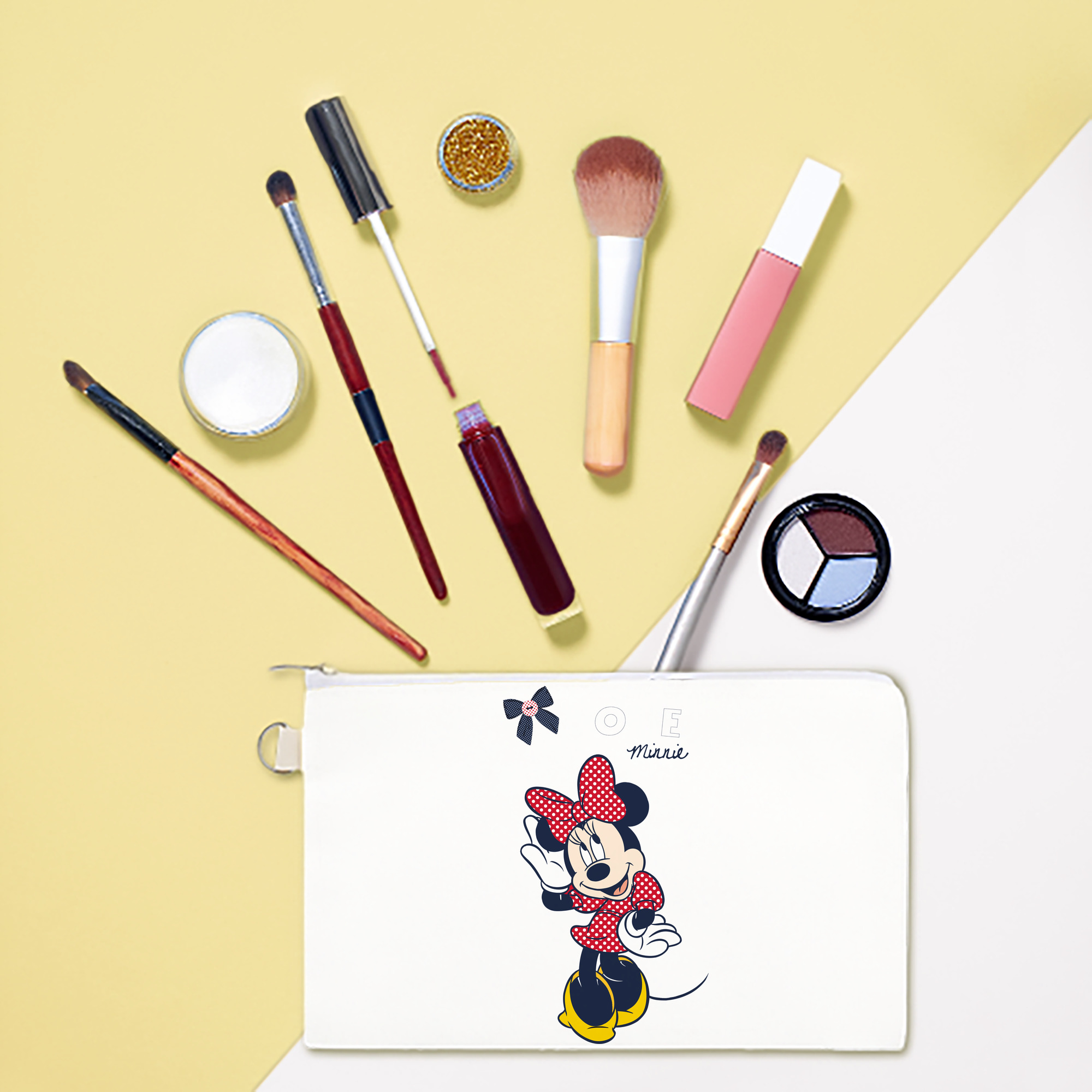 （画像用） ミッキーマウス Mickey Mouse キャンバス生地ポーチ　小物入れ