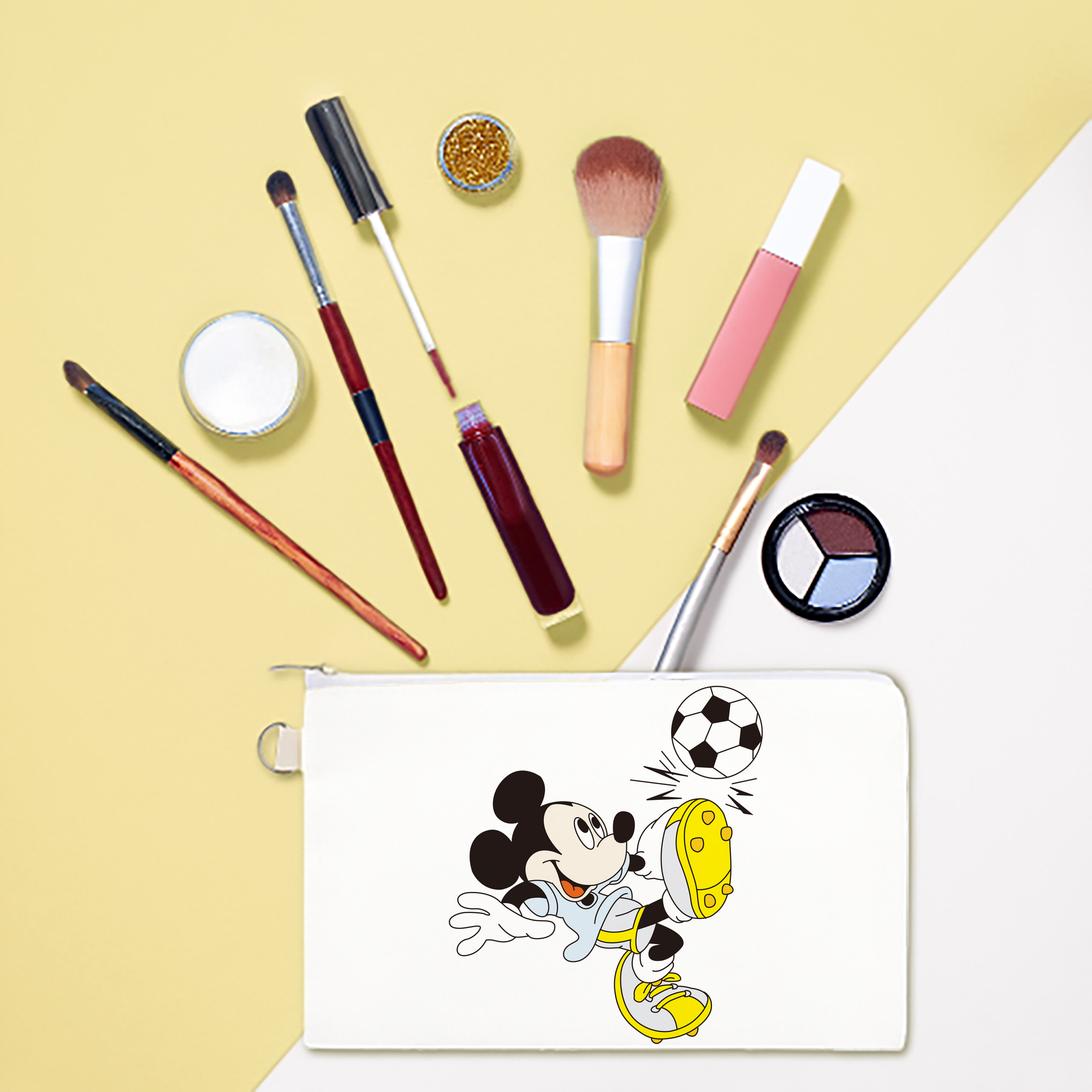 （画像用） ミッキーマウス Mickey Mouse キャンバス生地ポーチ　小物入れ